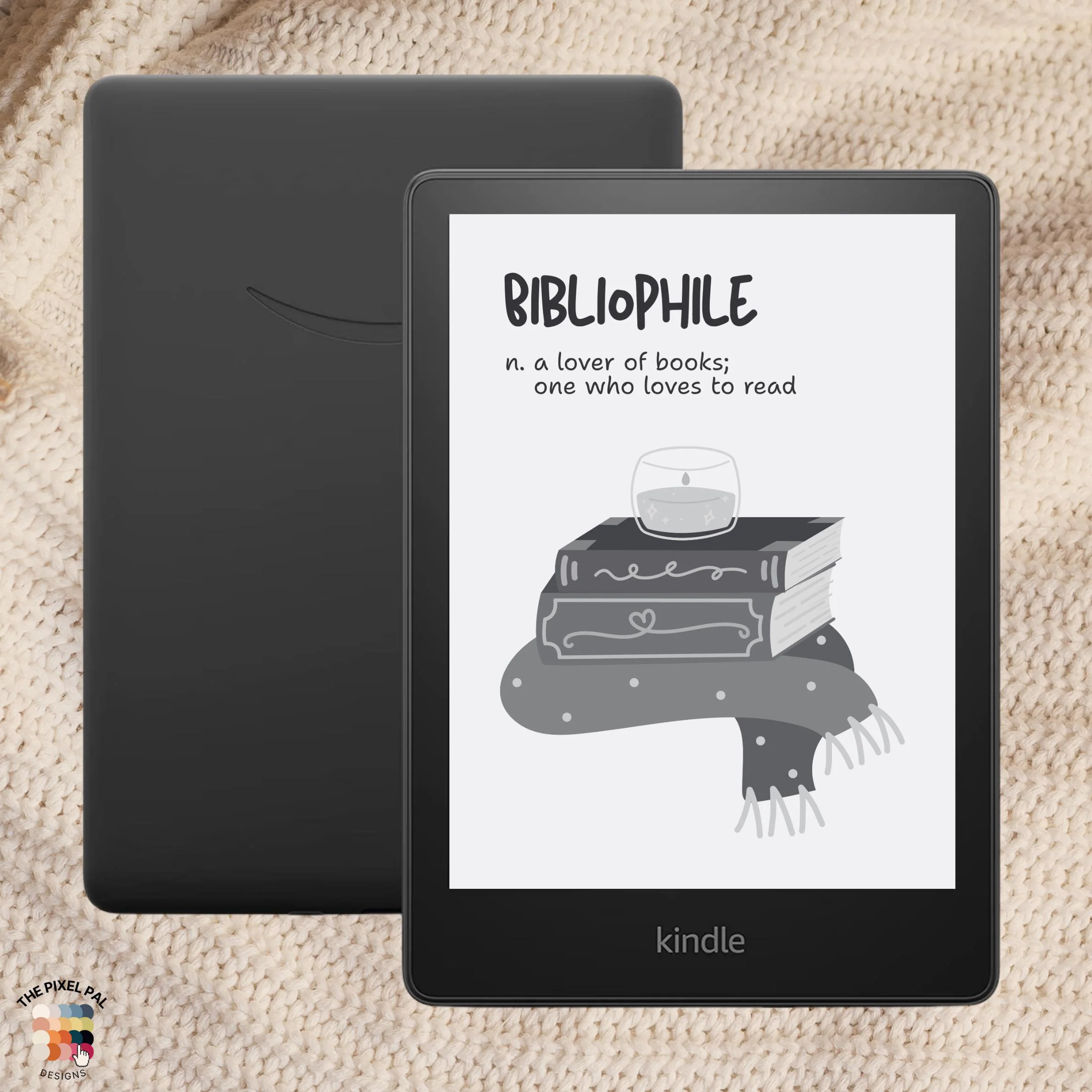 Light Mode Bibliophile Kindle Screensaver | Cozy Book Lover Kindle Paperwhite Wallpaper