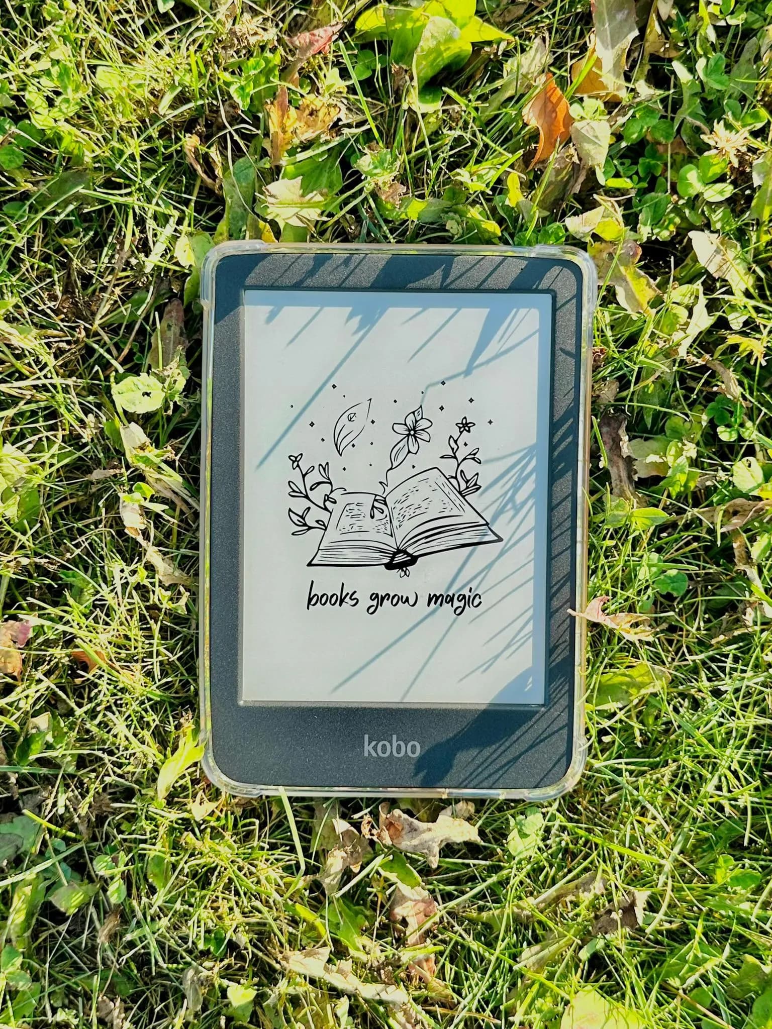 Quote "Books Grow Magic" Kobo Clara Wallpaper – Light Mode | Digital Download - image 4