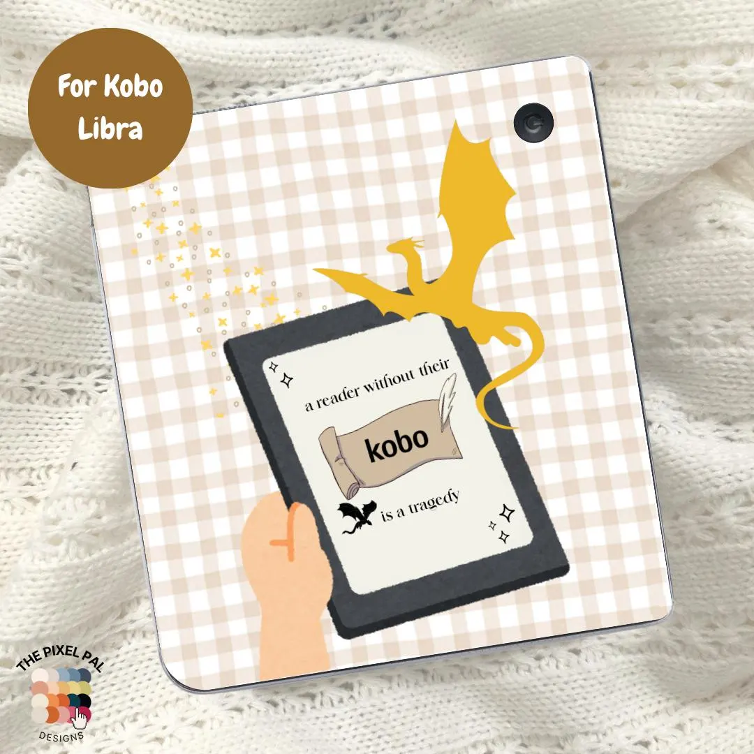Dragon Fantasy Kobo Case Insert – “A Reader Without Their Kobo” Quote – Fits Kobo Libra