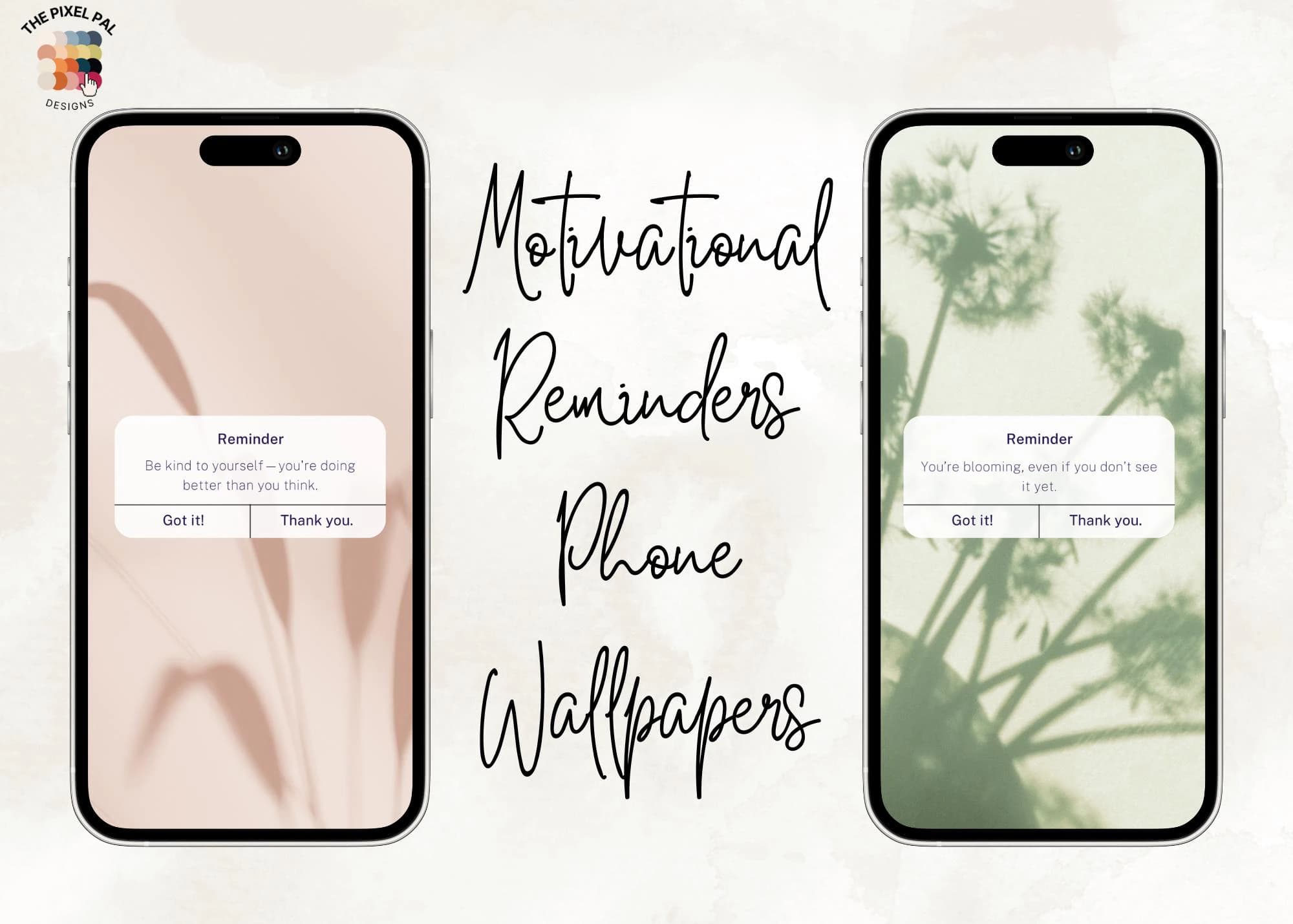 Motivational Reminder Phone Wallpaper Pack – Aesthetic Digital Affirmation Lock Screens (Set of 5) - Digital Download