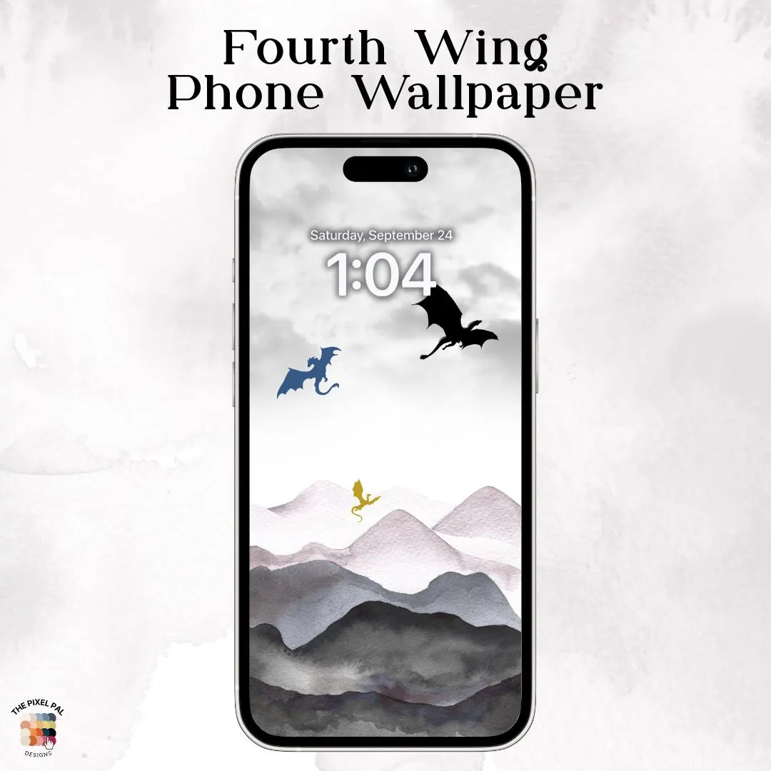 Fourth Wing Inspired Phone Wallpaper | Tairn, Andarna, Sgaeyl Dragon Art for iOS & Android