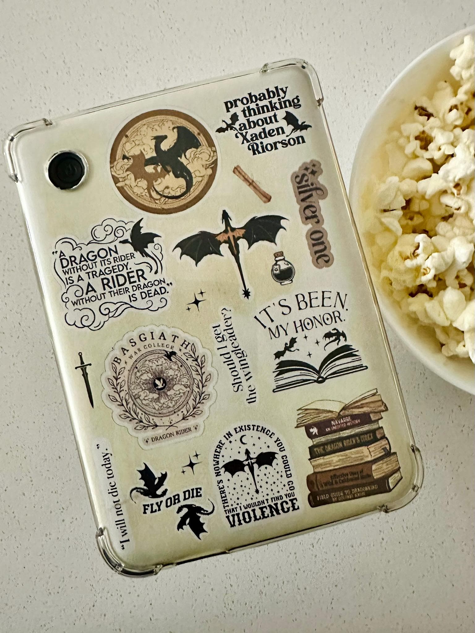 Fourth Wing Kobo Clara Clear Case Insert | Fantasy Bookish Printable (Color & BW) | Digital Download - image 3