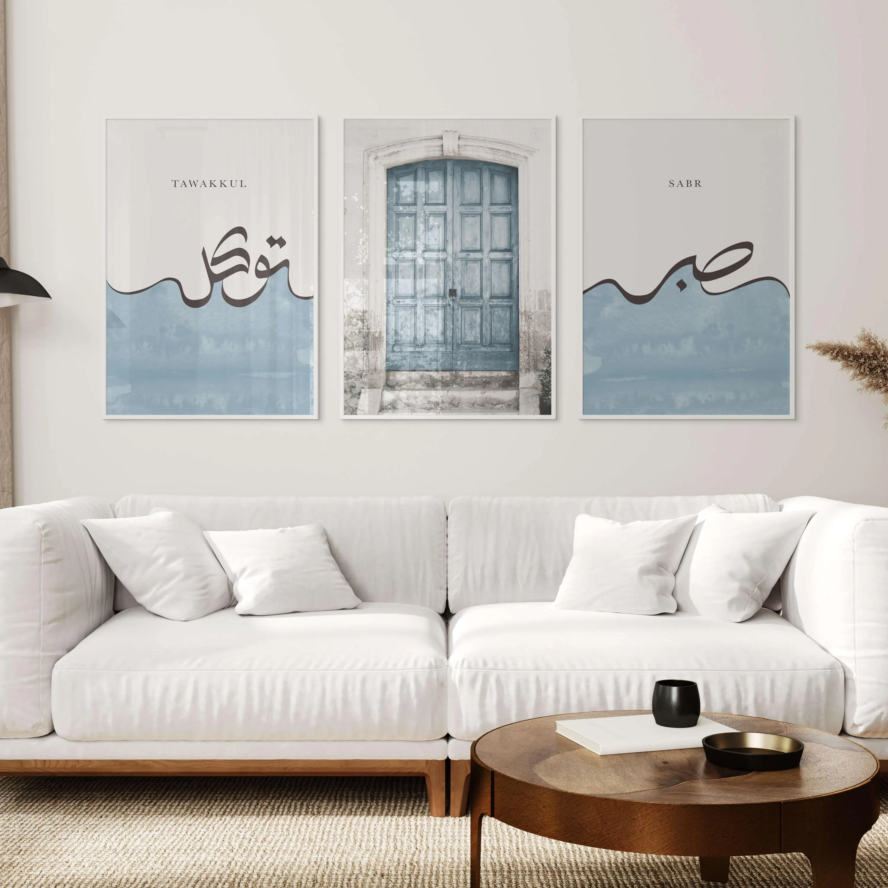 3er Poster Set - Islamic Wall Art - Sabr Tawakkul - Blue Door - Wanddeko Print - Wandbilder Quran - Premium Photo Paper matte - Kunstdruck - image 5