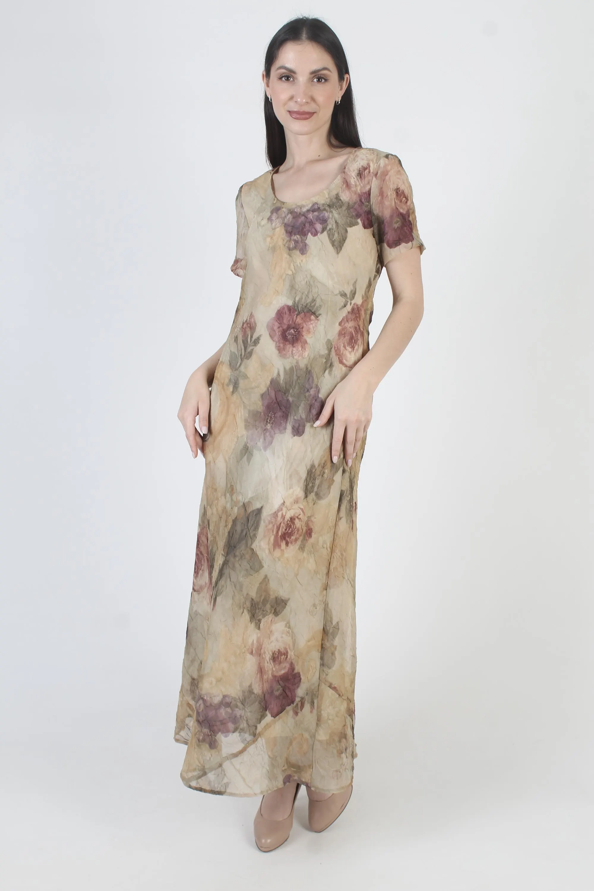 Romantic Floral Slip Dress, Long Y2K Sundress, Vintage 90s Grunge Maxi, Tag Size 8 - image 5