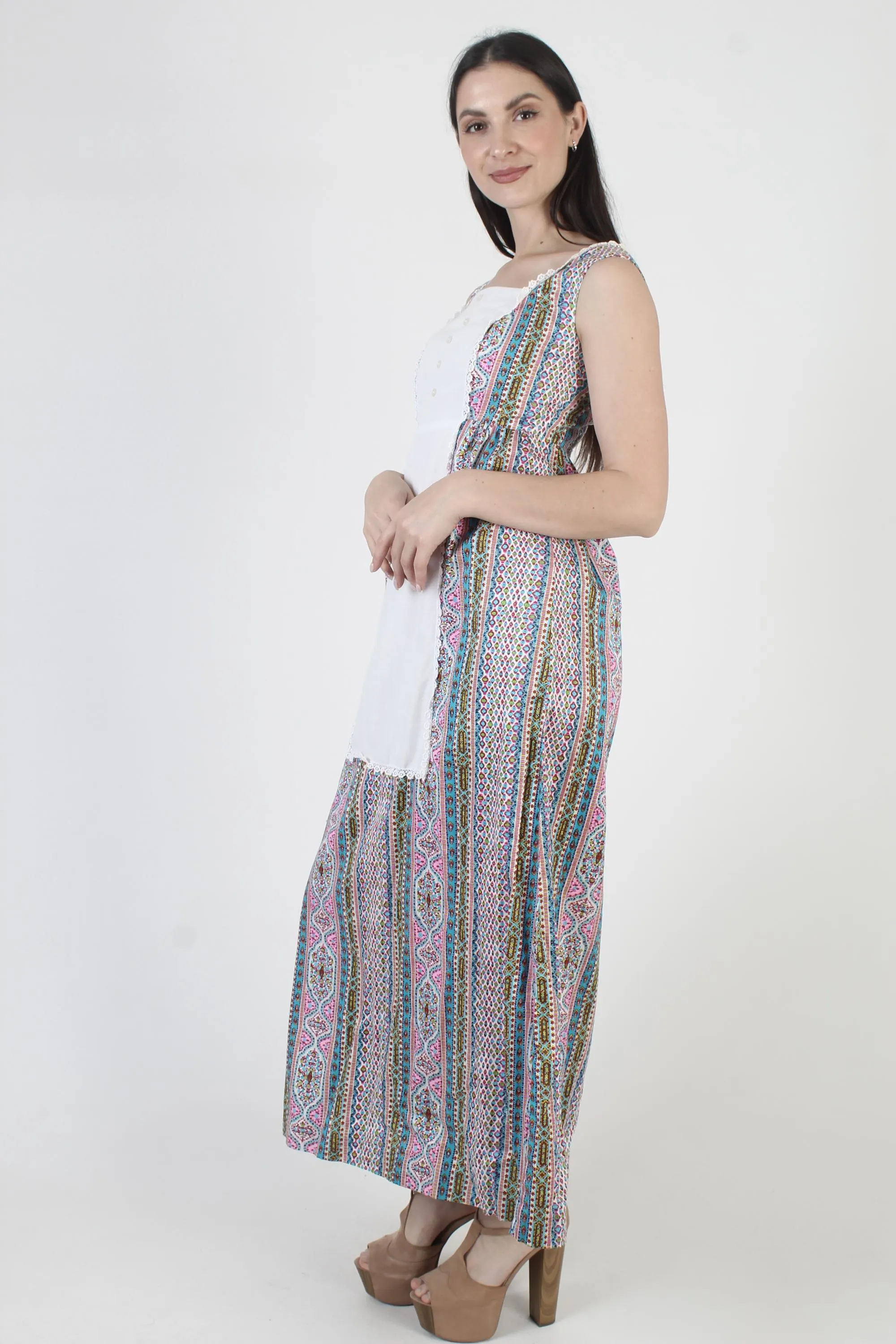 Liberty House Dress, Tiki Party Sundress, Hawaiian Luau Maxi, Vintage 70s Designer - image 5