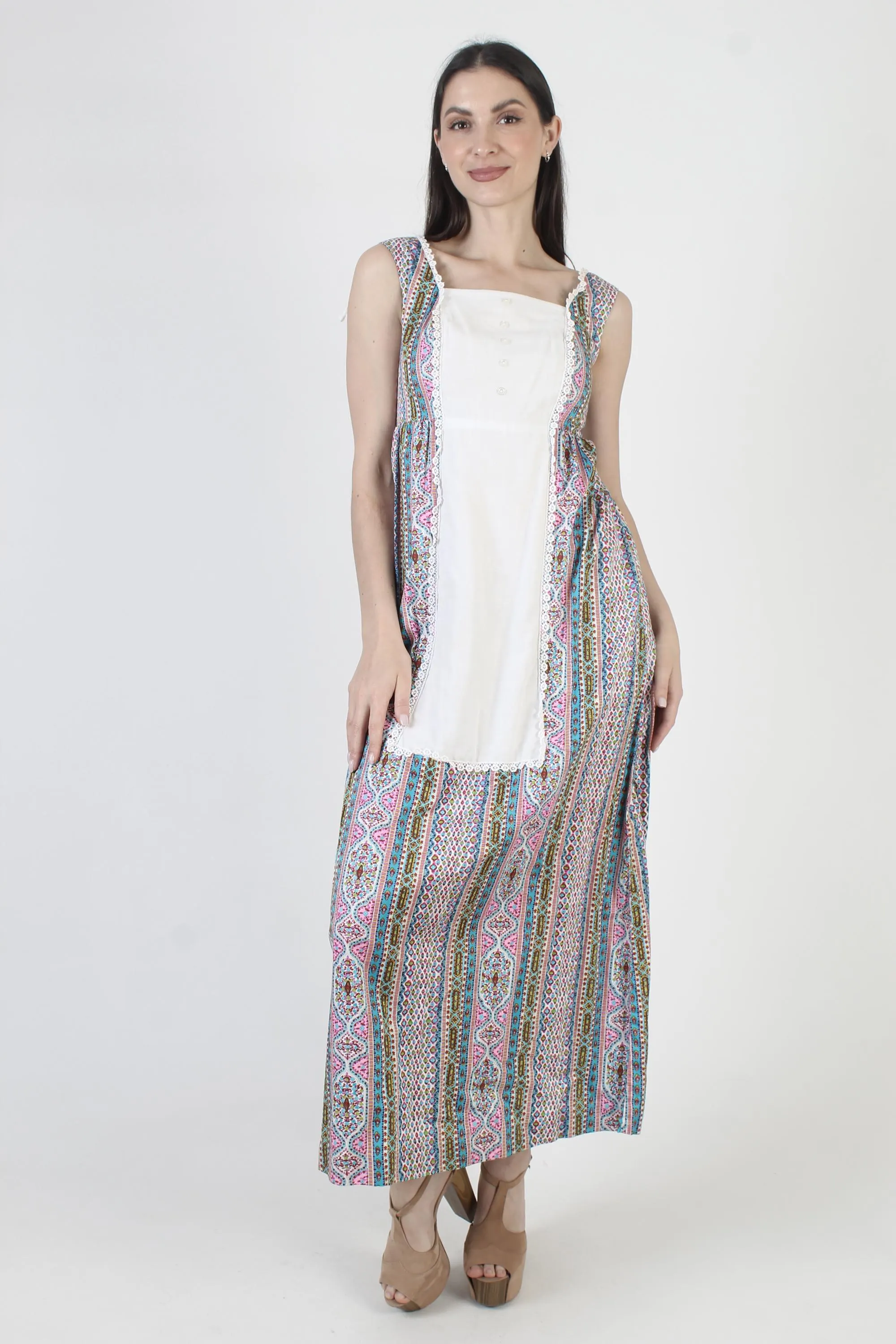 Liberty House Dress, Tiki Party Sundress, Hawaiian Luau Maxi, Vintage 70s Designer - image 3