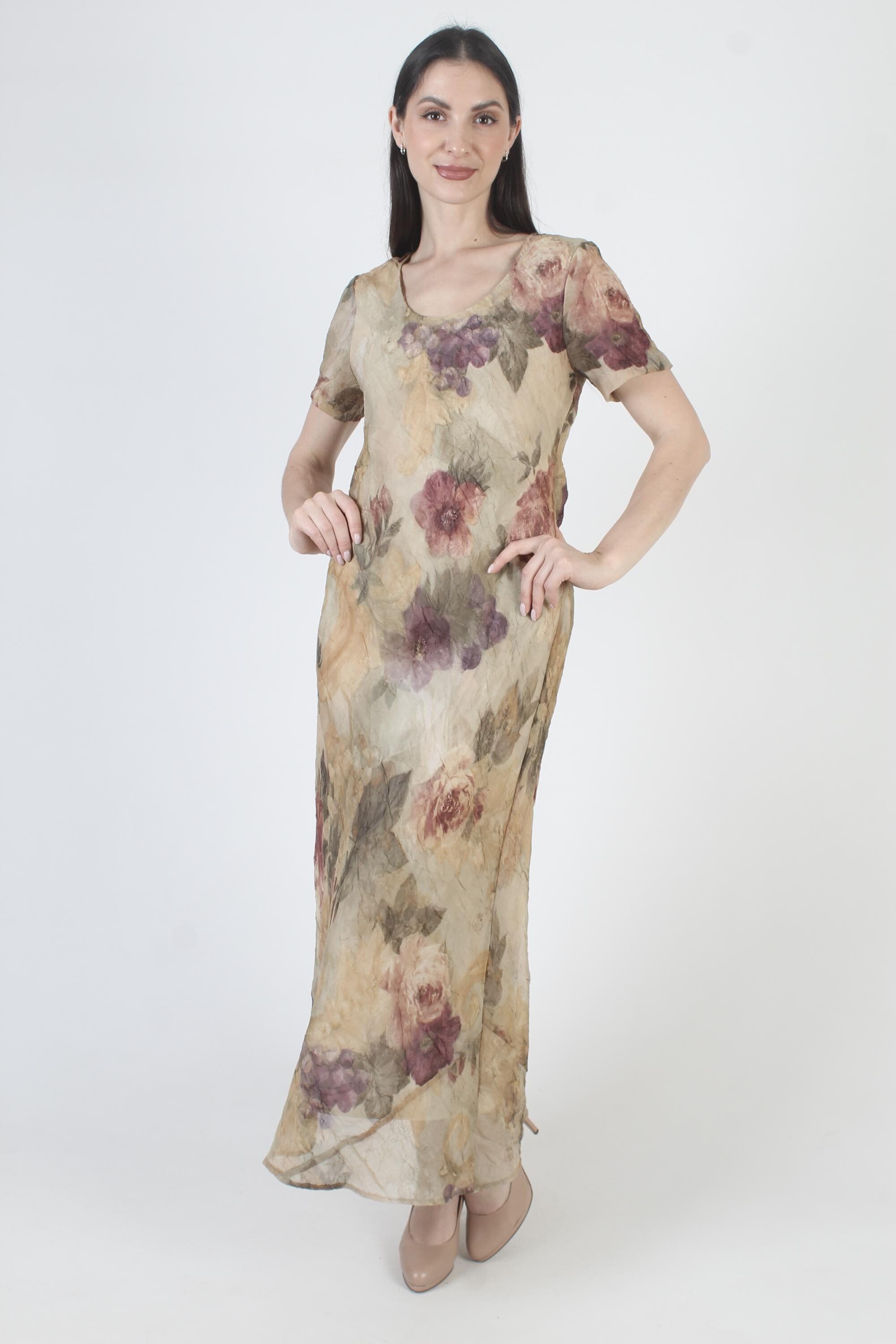 Romantic Floral Slip Dress, Long Y2K Sundress, Vintage 90s Grunge Maxi, Tag Size 8 - image 4