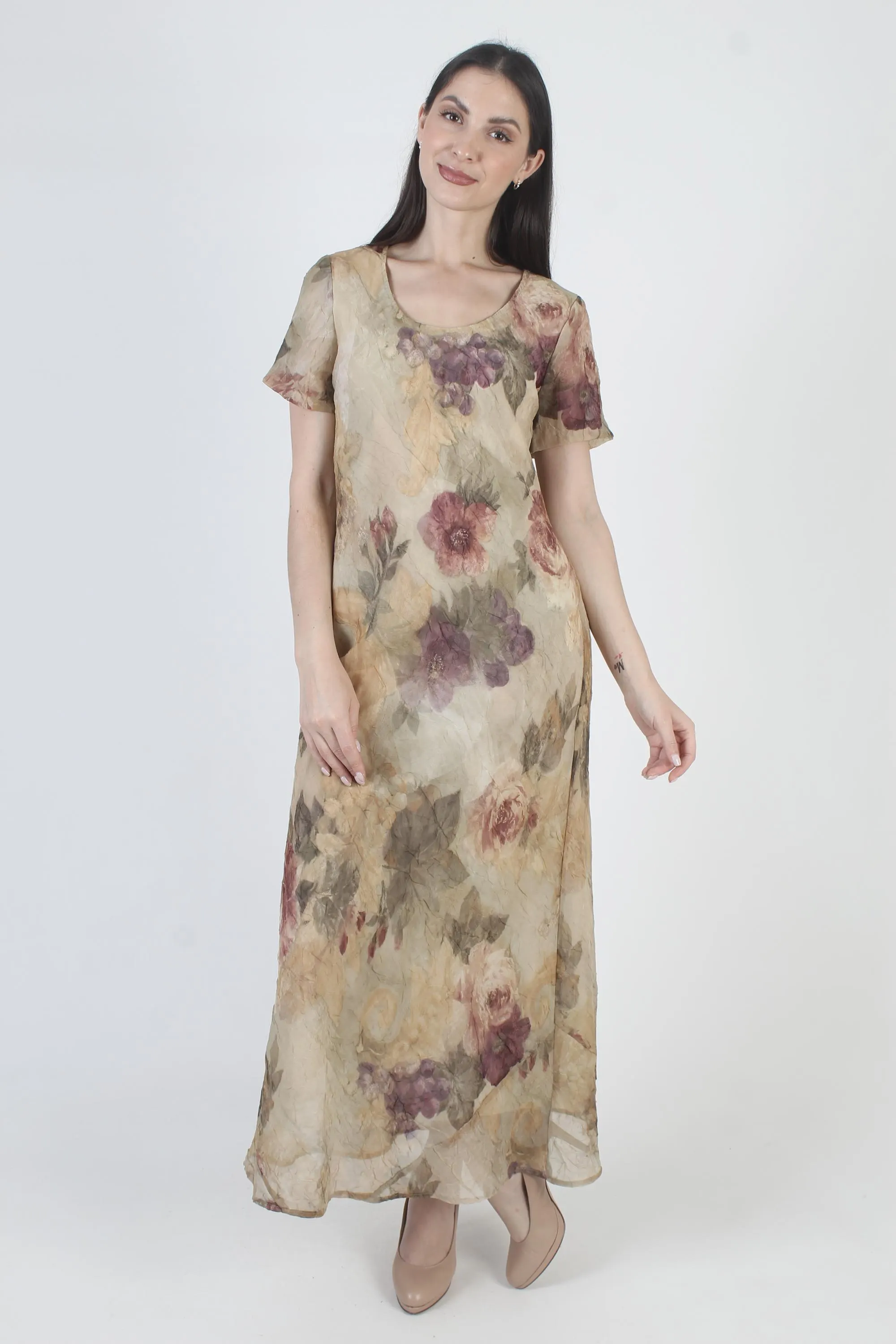 Romantic Floral Slip Dress, Long Y2K Sundress, Vintage 90s Grunge Maxi, Tag Size 8 - image 3