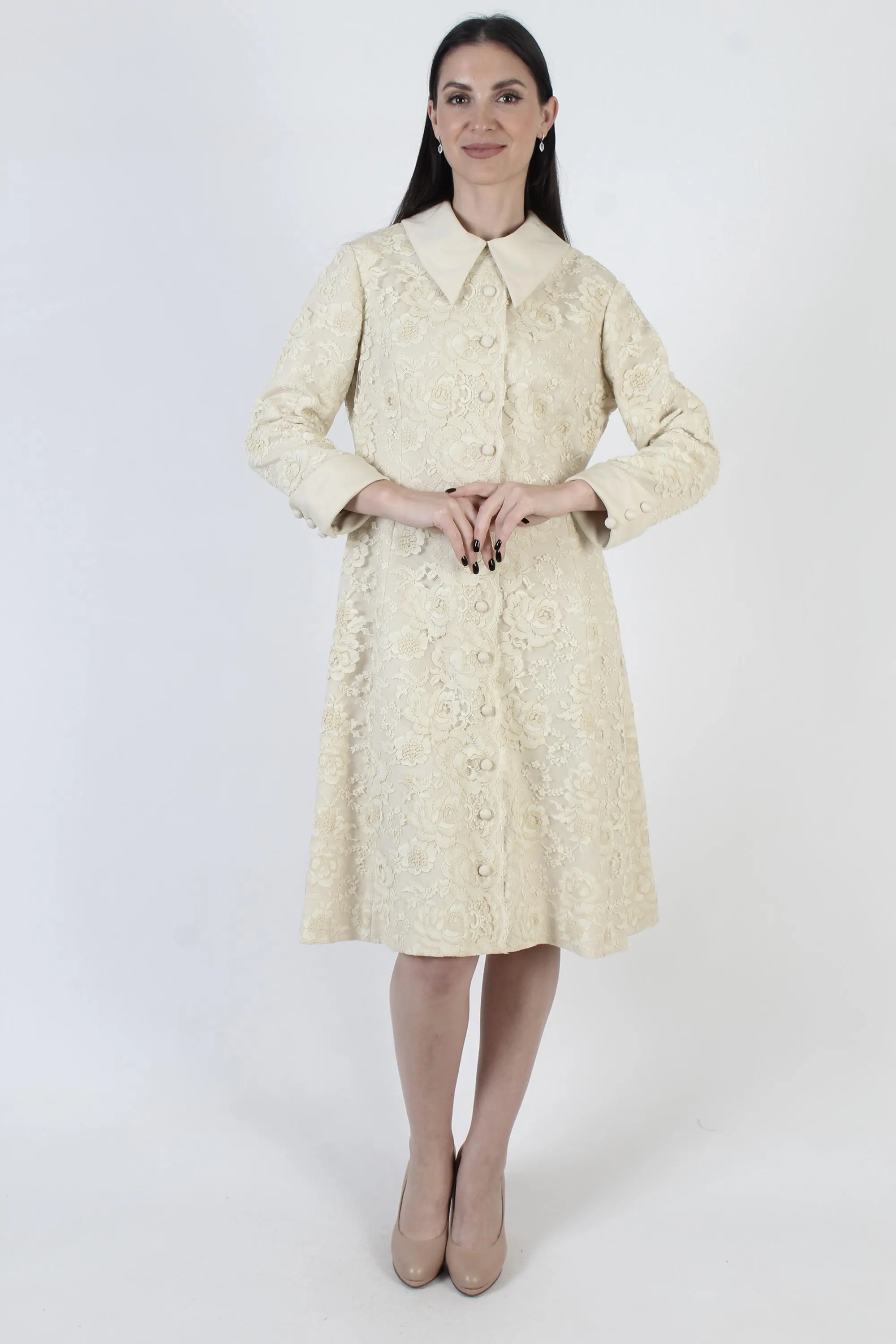I Magnin Designer Dress, Dagger Butterfly Collar, Vintage Mod Scooter Mini - image 4