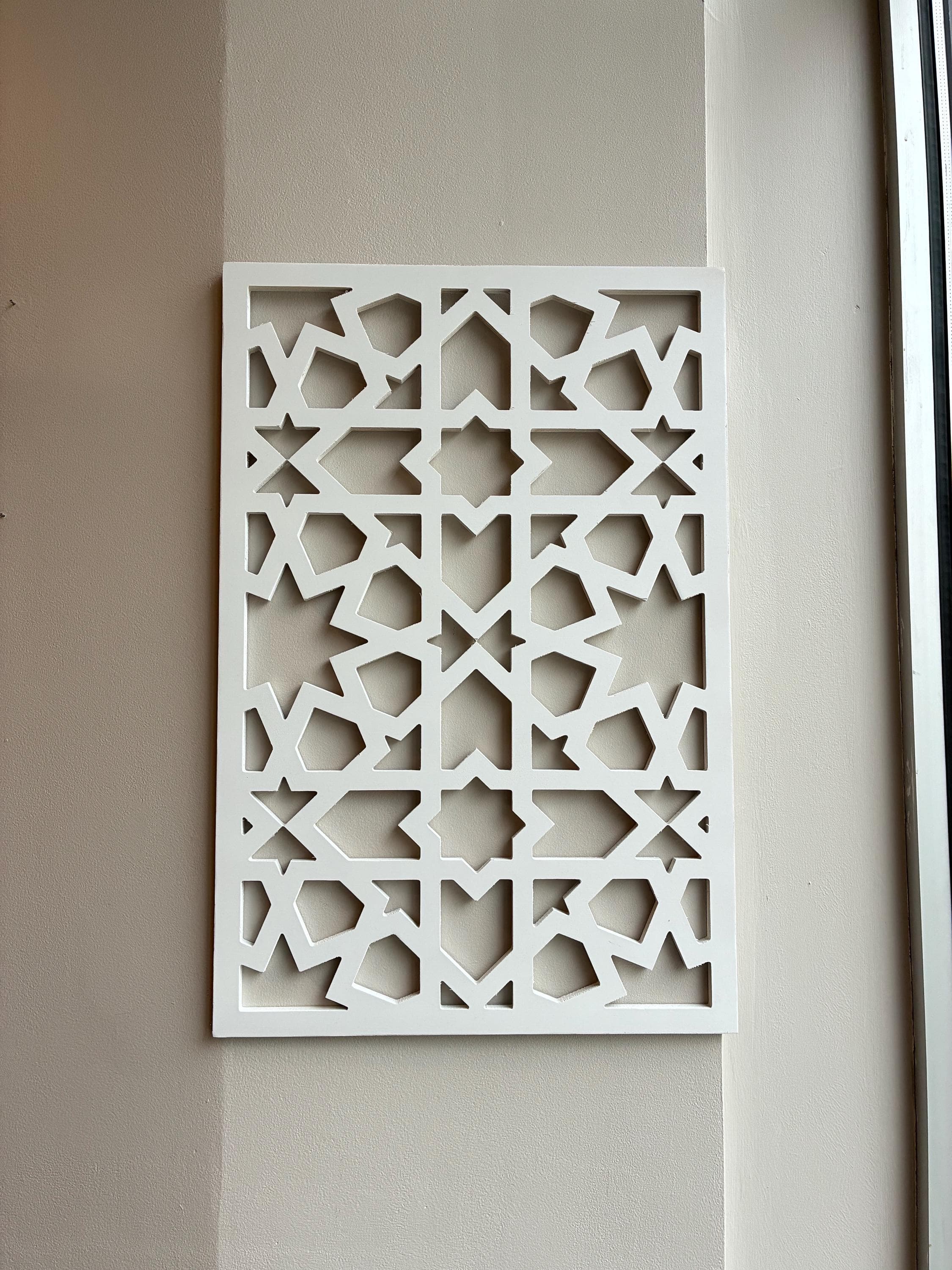 Wooden Geometric Wall Art | Moroccan Inspired Pattern | Modern Home Decor