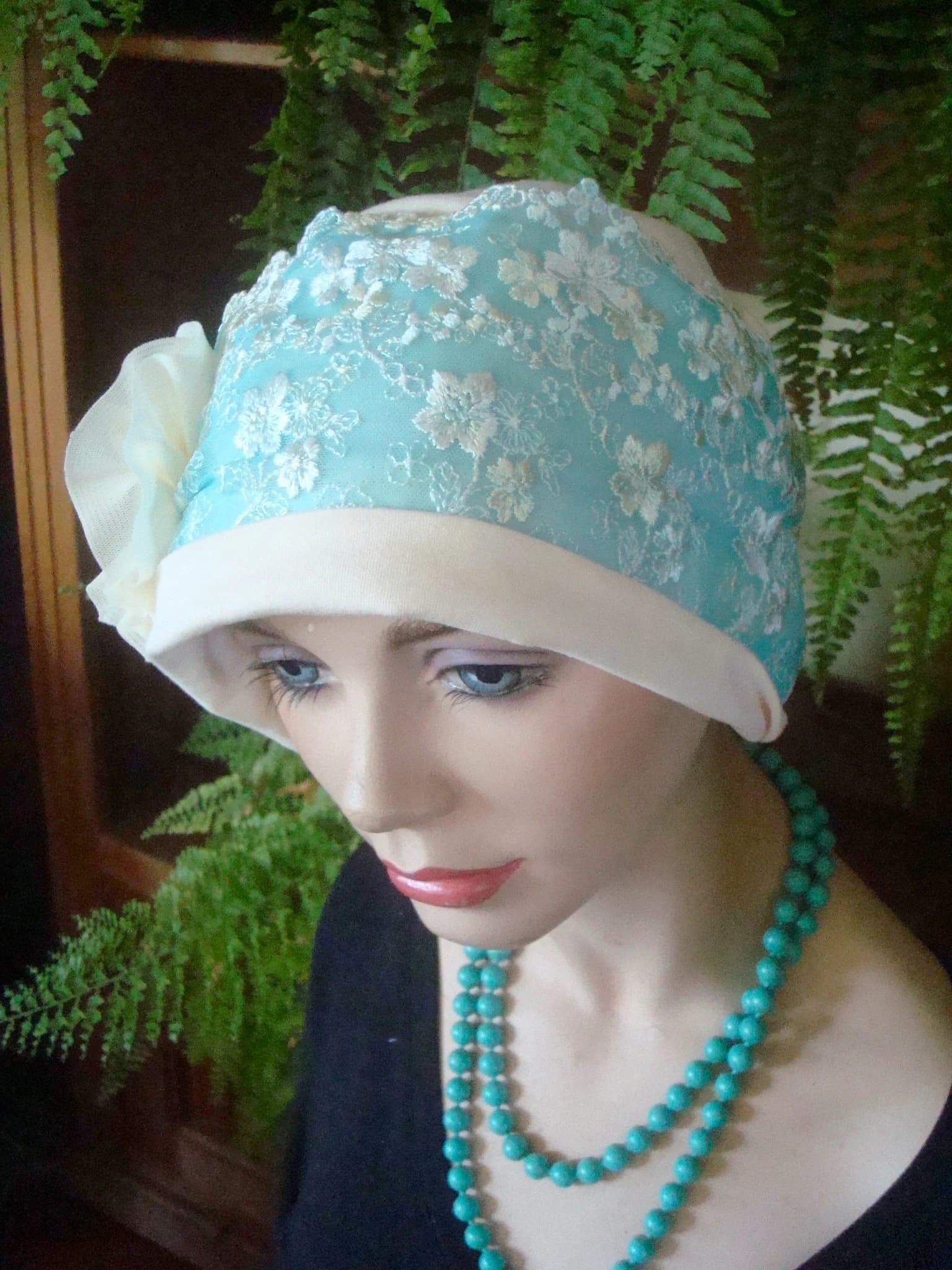 chemo hat womens  Womens womens hat cream hat chemo hat chemo soft hat chemo headscarf chemo headwear chemo gift chemo turban - image 4