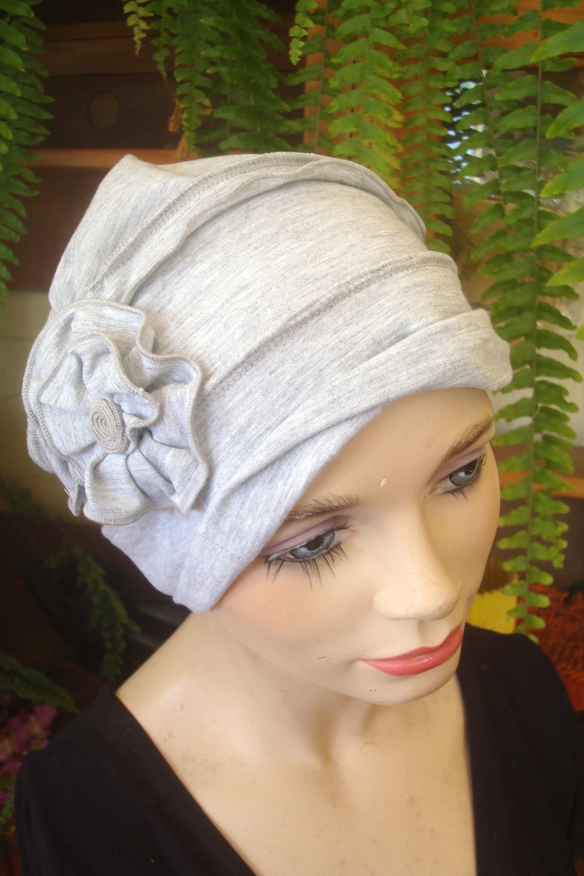 womens blue hat blue hat womens blue hat soft hat chemo hat womens chemo hat chemotherapy hat chemo soft hat slouchy hat - image 2