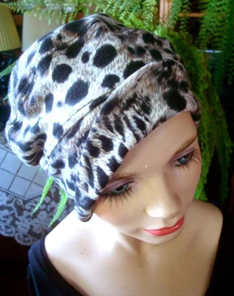 womens hat All day hat animal print chemo hat soft hat womens beanie winter