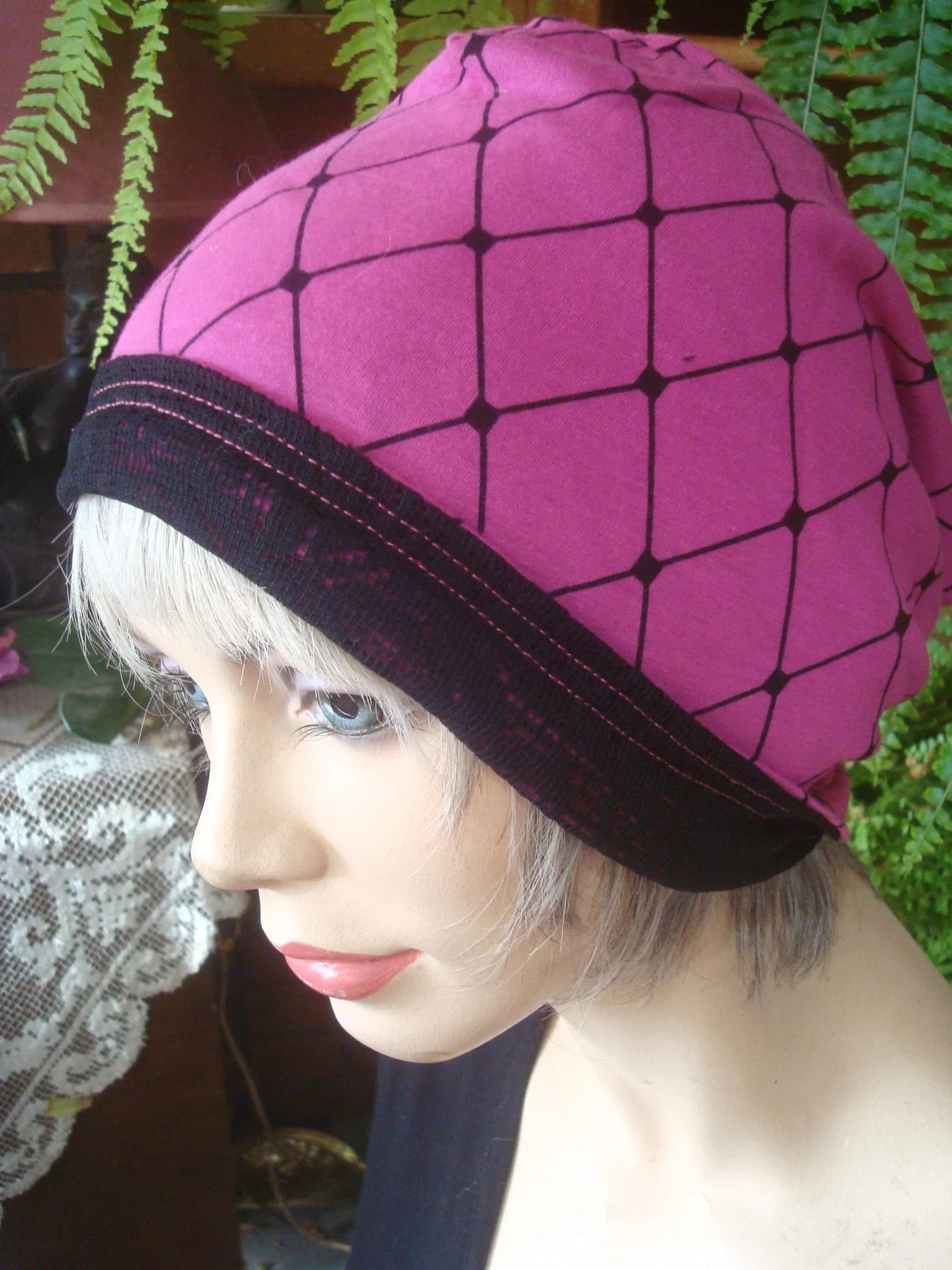 womens slouchy hat slouch hat pink hat womens chemo hat womens beanie womens soft hat womens snood womens headcover womens tam - image 3