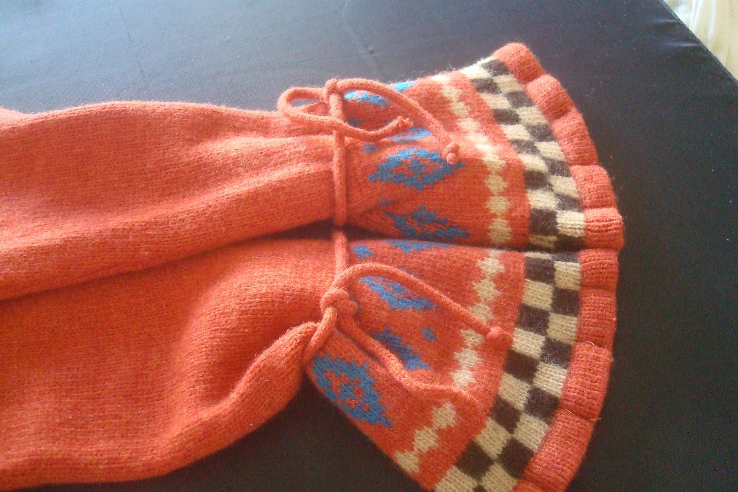 Womens Rich Rust Merino wool Long Fingerless gloves - image 4