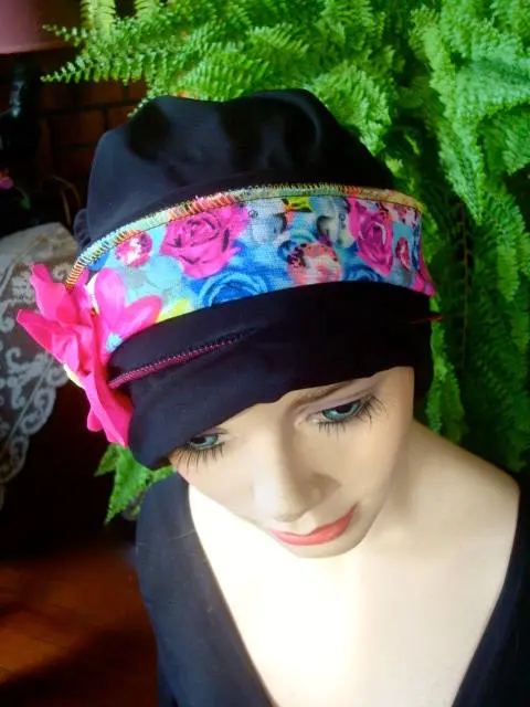 womens bathing cap swim cap Chemo Hat turban Beanie slouchy Hat womens chemo hat Headwear - image 3