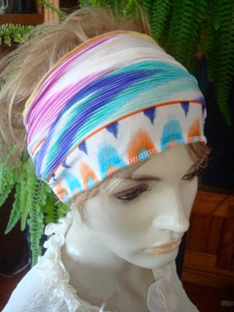 womens headband  swim headband wide  lycra headband turband