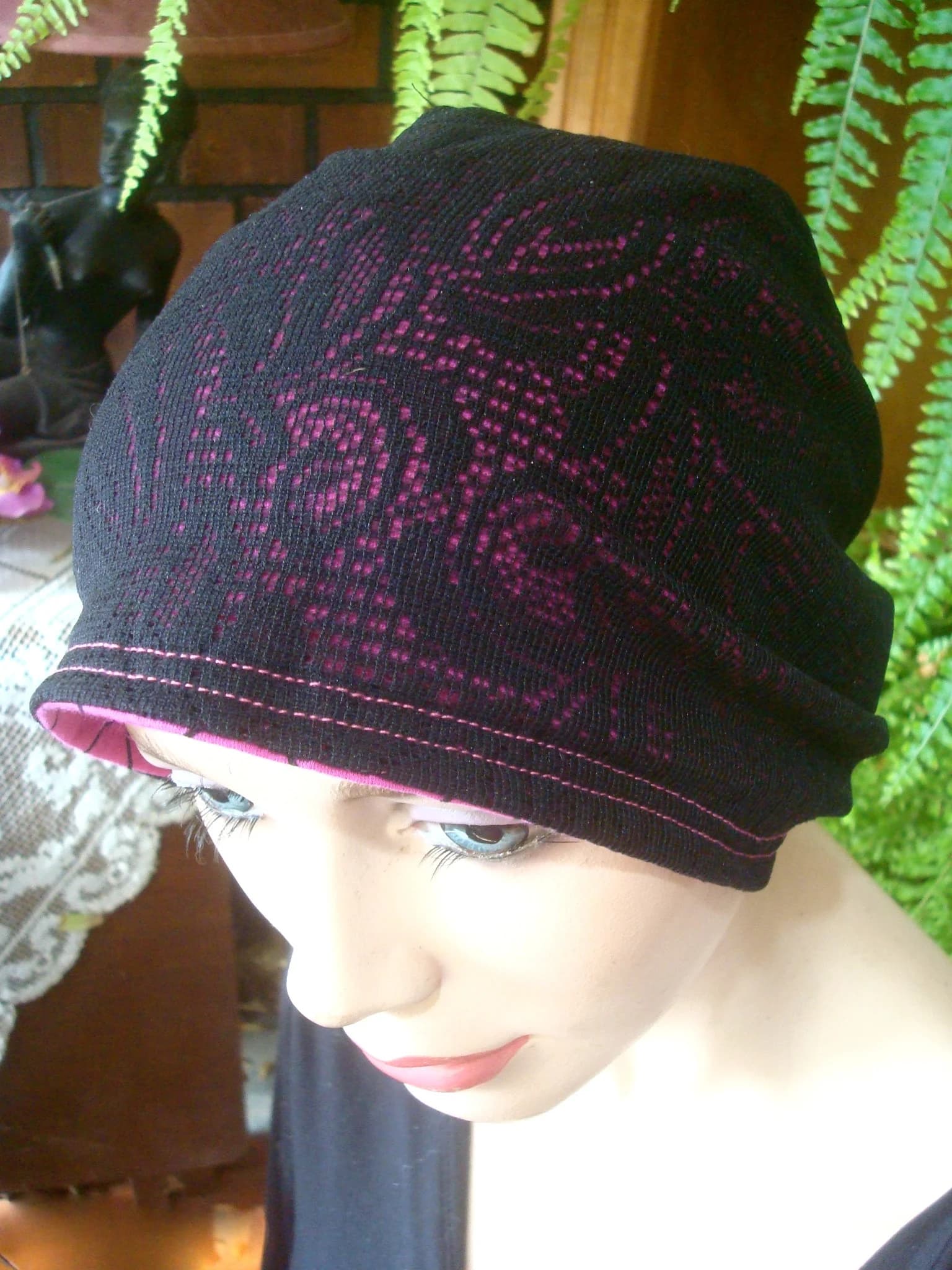 womens slouchy hat slouch hat pink hat womens chemo hat womens beanie womens soft hat womens snood womens headcover womens tam - image 5
