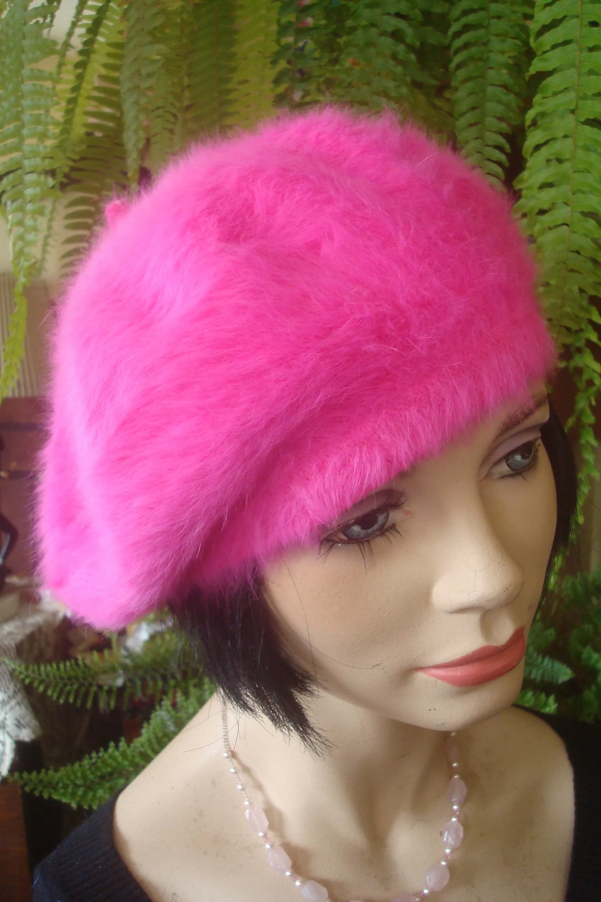 womens pink beret womens berets soft beret angora beret fur beret french beret womens french beret hot pink beret womens tam