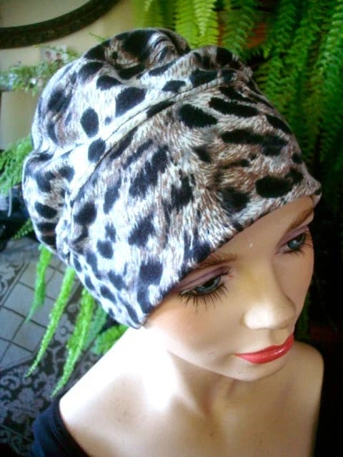 womens hat All day hat animal print chemo hat soft hat womens beanie winter - image 3