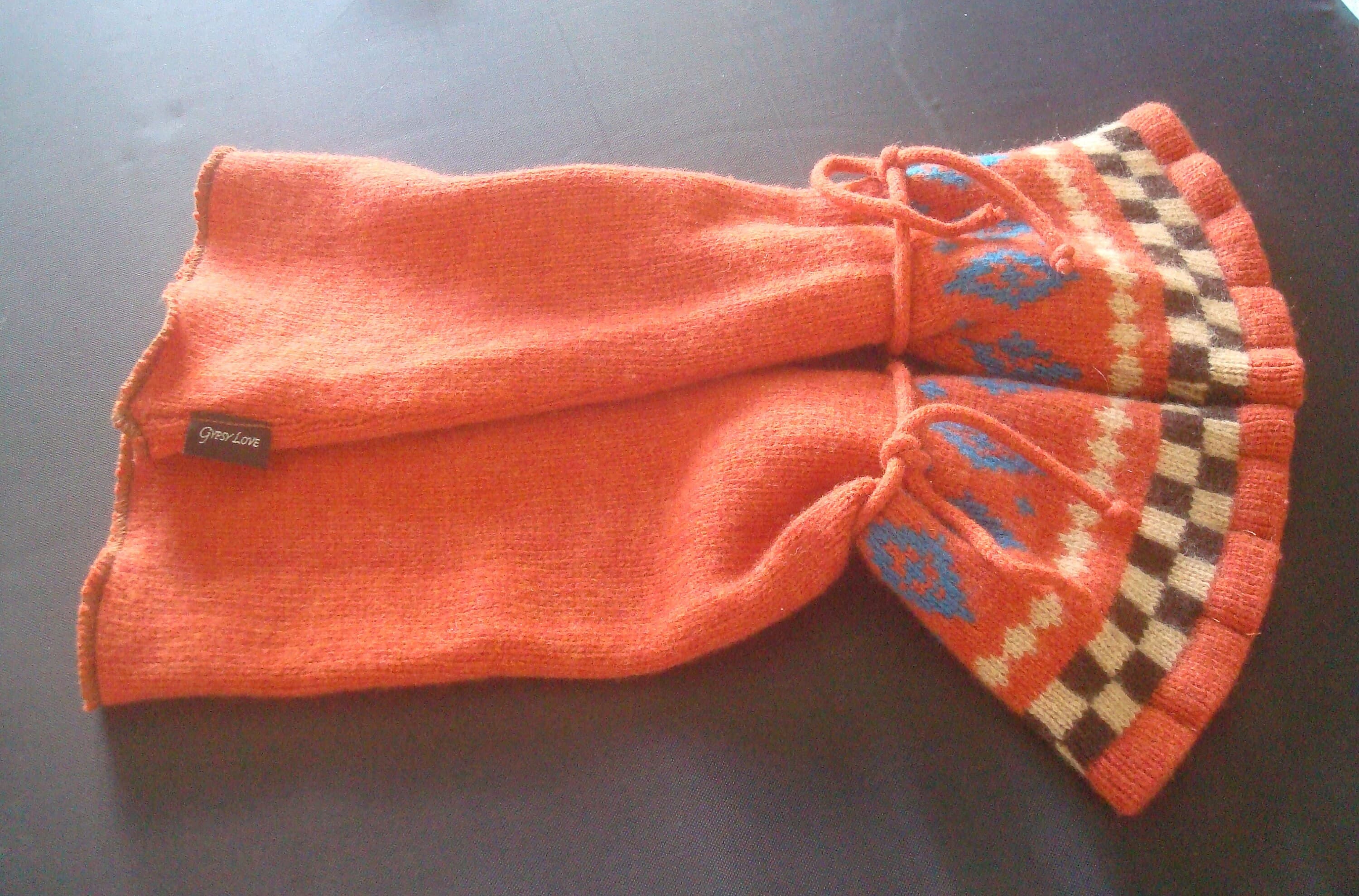 Womens Rich Rust Merino wool Long Fingerless gloves - image 5