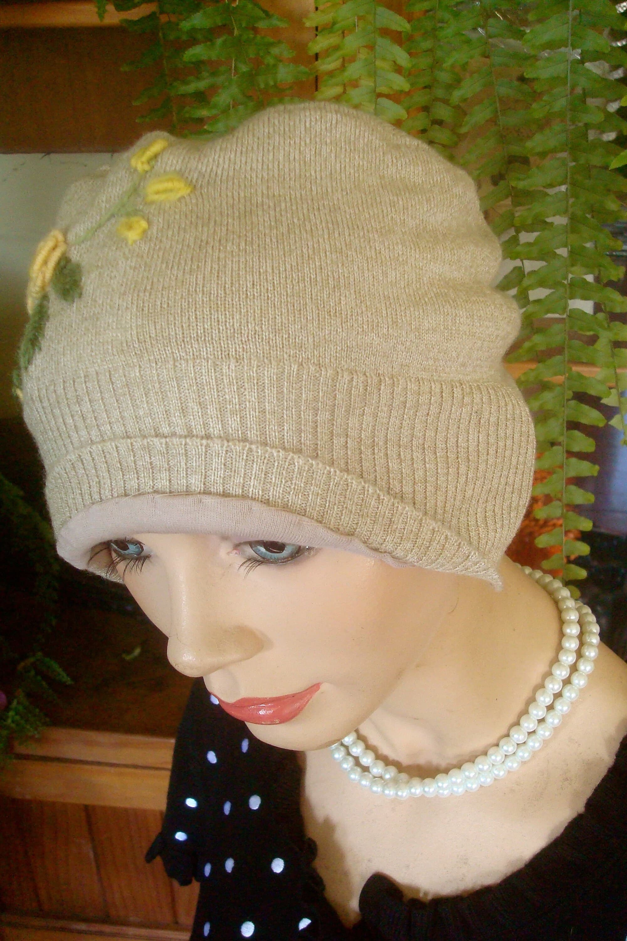 womens hats womens wool hat womens woollen hat beige woollen hat slouchy hat womens winter hat womens soft hat womens hat - image 3