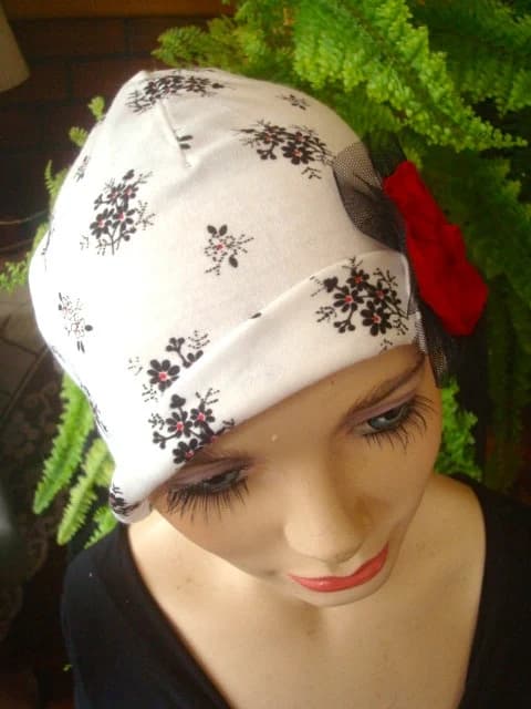 womens soft chemo Sleep Cap pretty chemo cotton hat cancer sleep hat - image 4