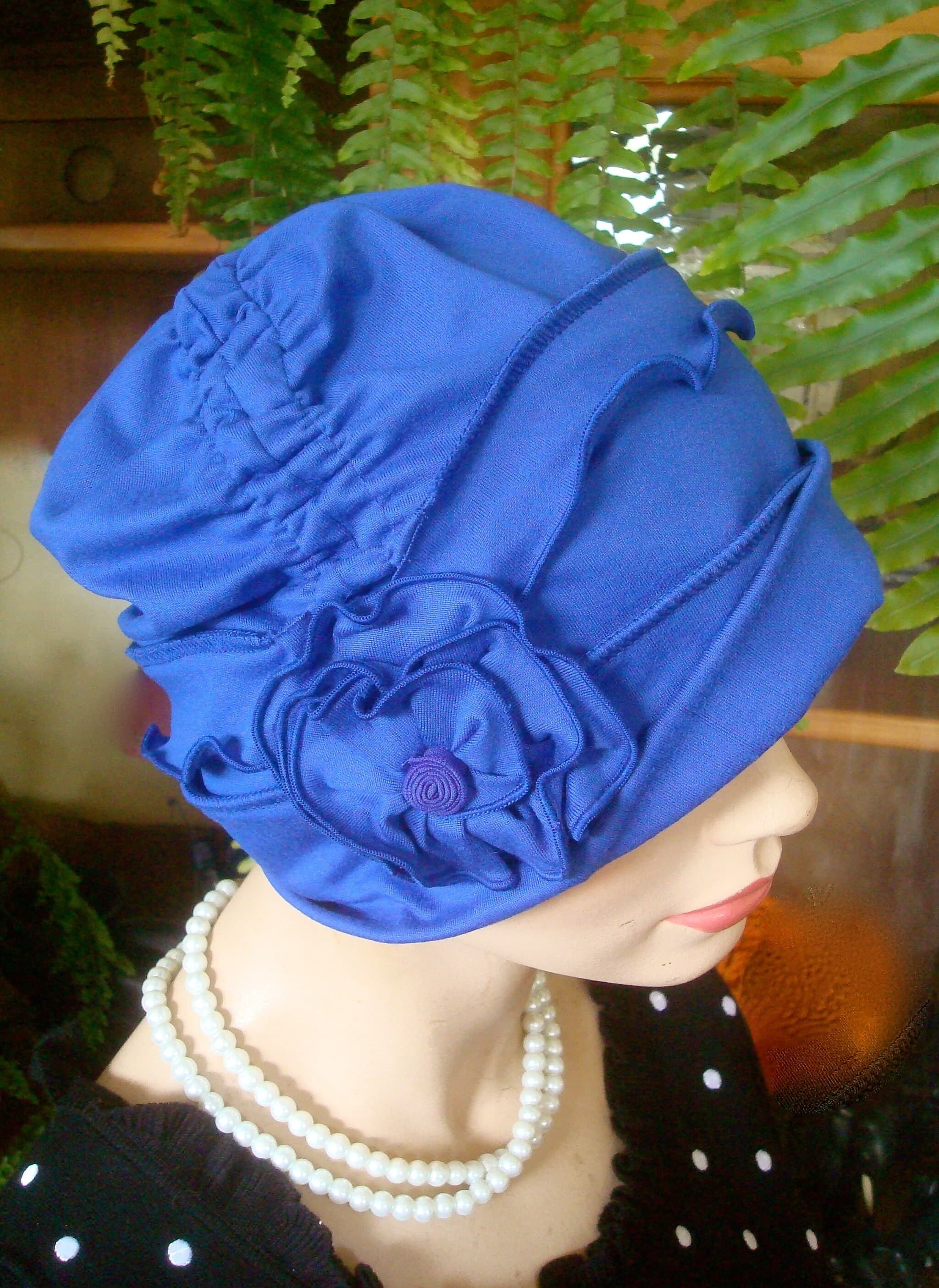 womens blue hat blue hat womens blue hat soft hat chemo hat womens chemo hat chemotherapy hat chemo soft hat slouchy hat