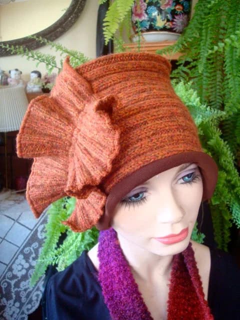 Headwrap womens Turban headcover wide headband woollen headwrap rust brown alopecia winter headband dreads dreadlocks