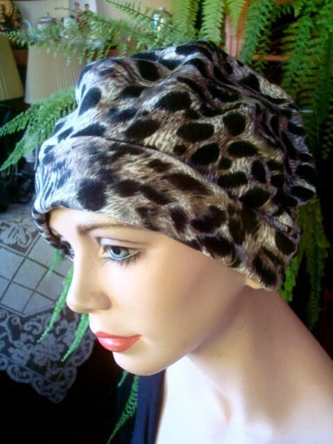 womens hat All day hat animal print chemo hat soft hat womens beanie winter - image 5