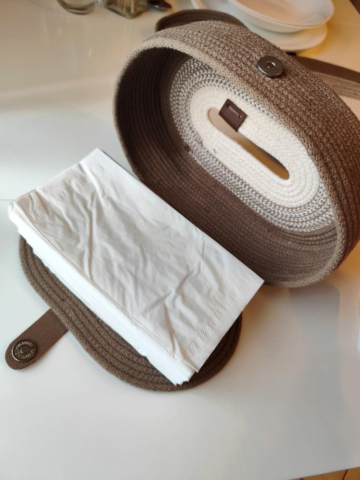 Handmade Rope Tableware Set – Placemats, Coasters & Napkin Holders – Neutral Cotton Home Decor for 2–12 Place Settings. Home Design - image 5