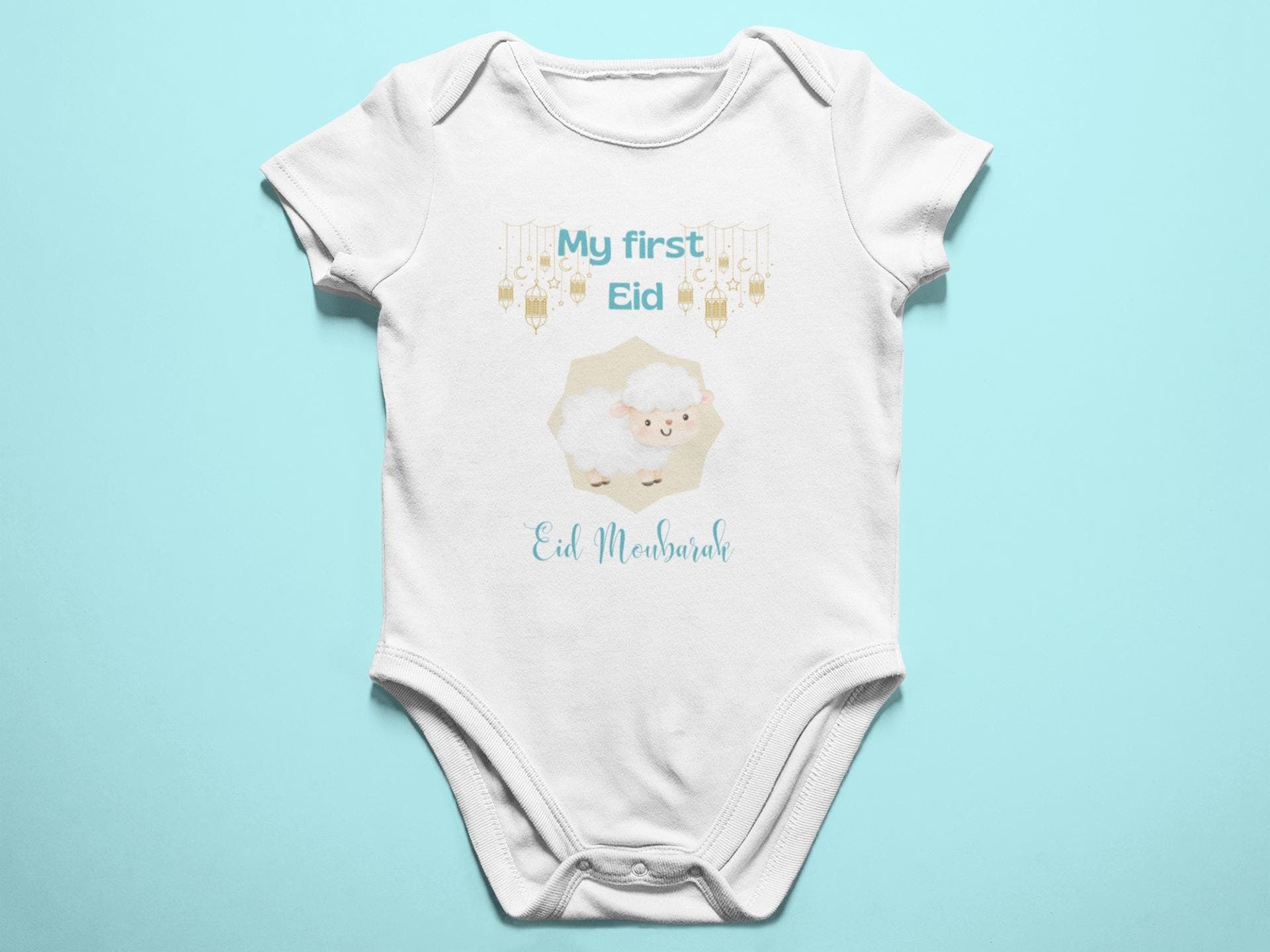 My First Eid baby Bodysuit, Eid Mubarak, New Baby Gift, muslim gift, my 1st eid, islamic baby gifts, islamic eid, Eid al adha, newborn - image 4