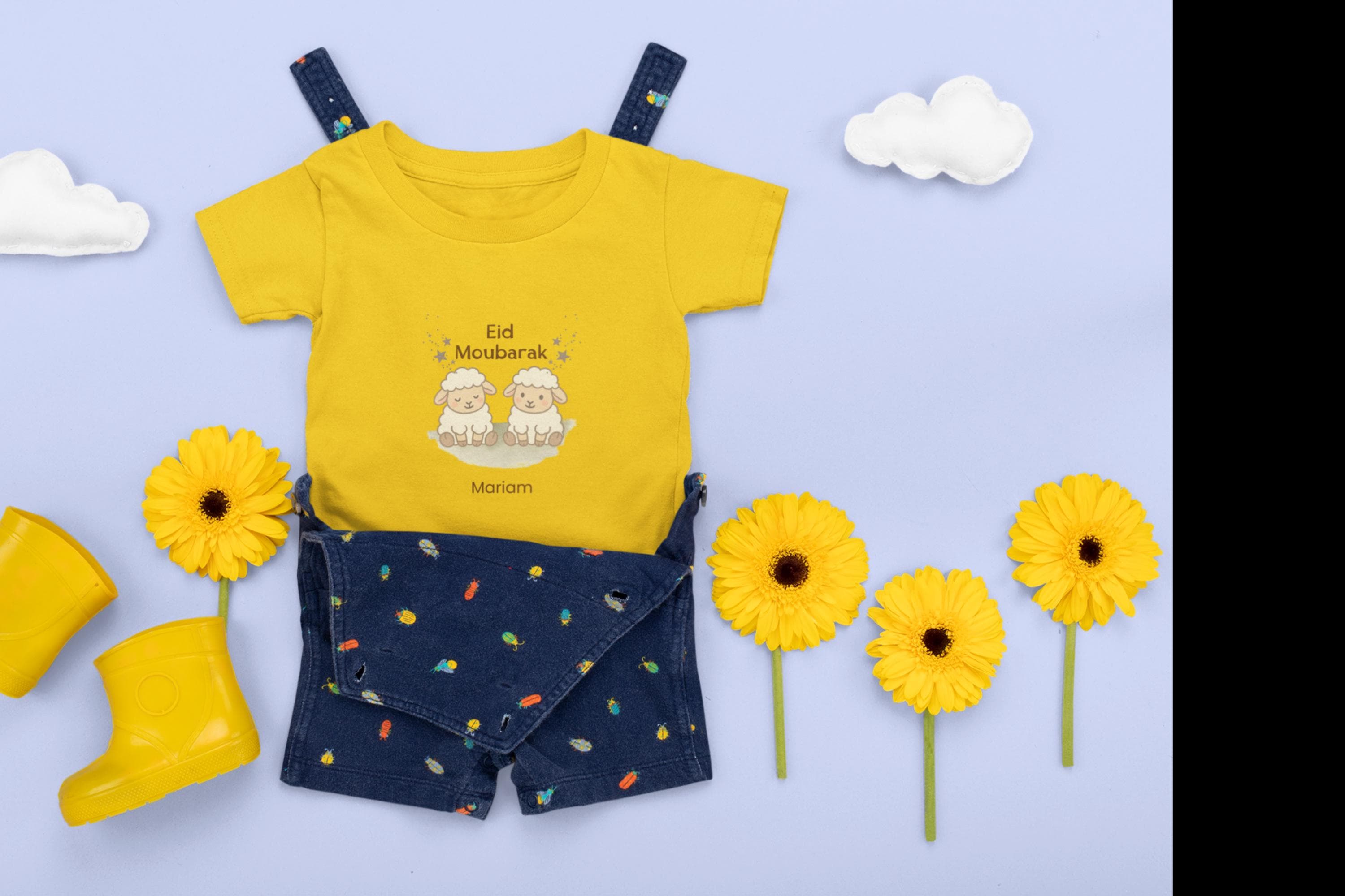 Eid Shirt for Kids, Personalized Eid Mubarak T-Shirt with Cute Sheep, Custom Toddler Eid Outfit, Islamic Gift for Children,Free USA Shipping - image 3