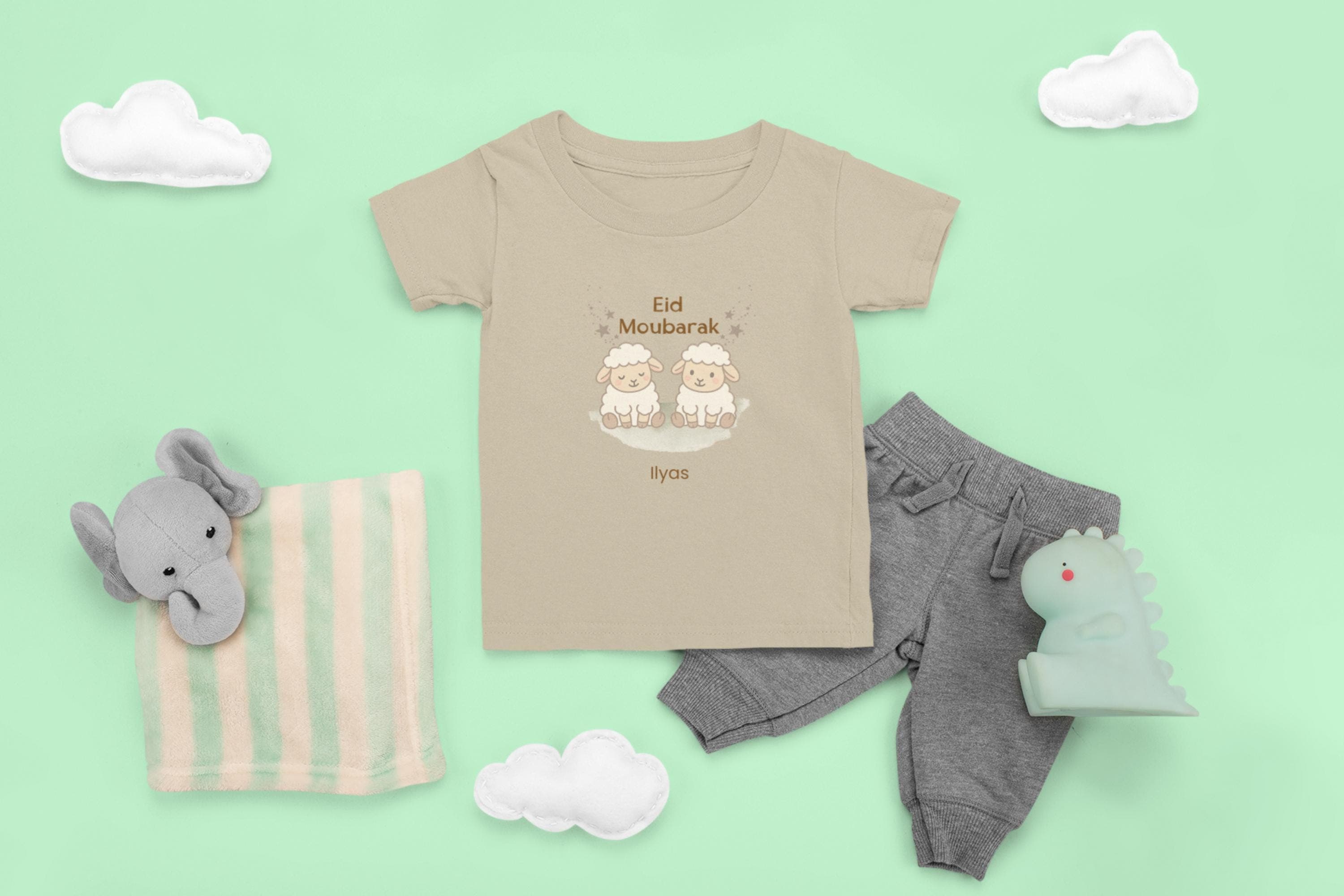 Eid Shirt for Kids, Personalized Eid Mubarak T-Shirt with Cute Sheep, Custom Toddler Eid Outfit, Islamic Gift for Children,Free USA Shipping - image 5