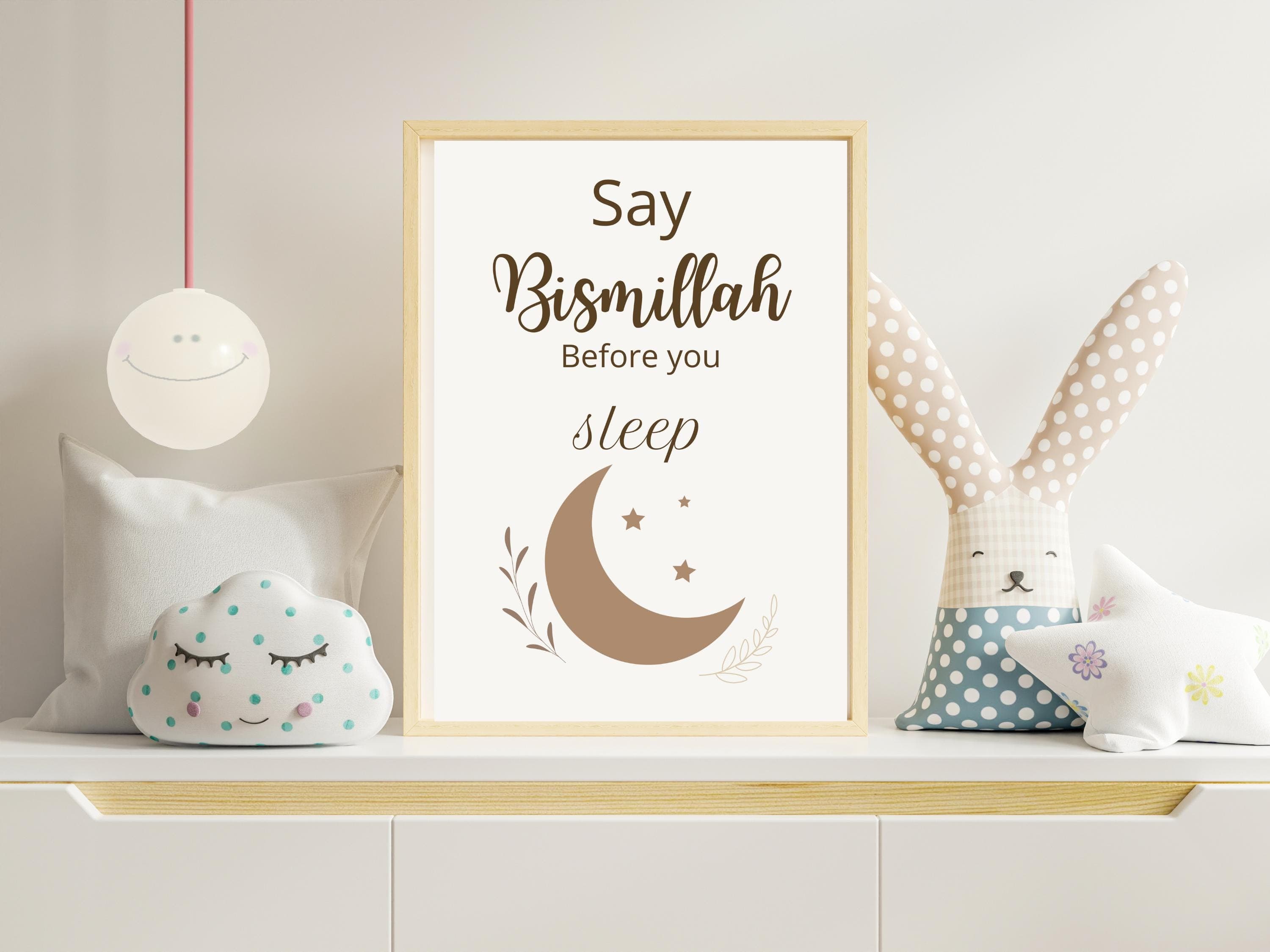 Islamic Kids Wall Art – Say Bismillah Poster – Muslim Nursery Print – Eat Sleep Play – Arabic Decor – Sizes 8x10 11x14 16x20 – Free Shipping - image 4