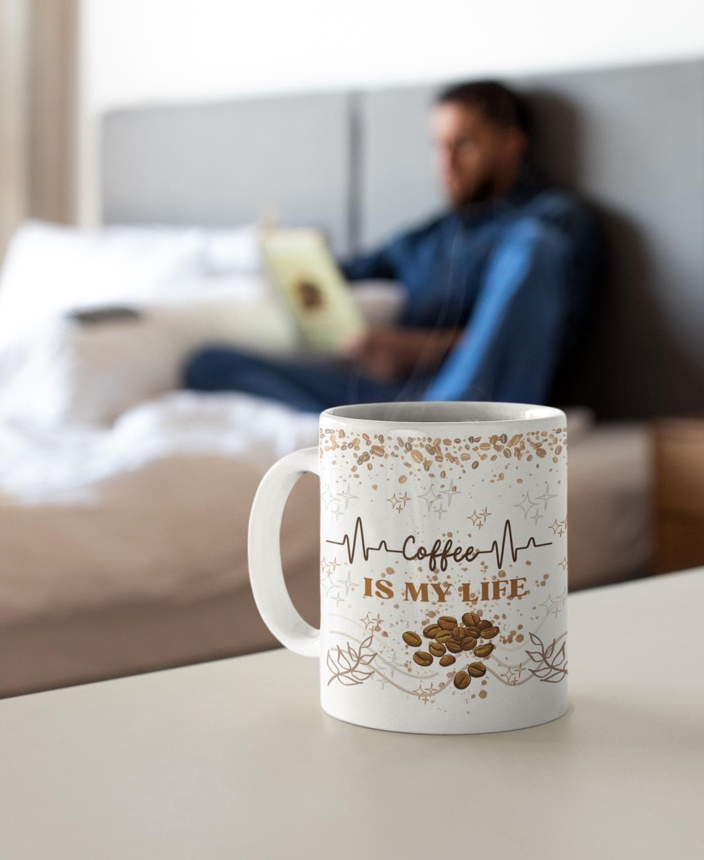 Mug Template, Coffee Mug Wrap, Coffee Quote Mug Png, 11oz Mug And 15oz Mug Wrap, Coffee Cup Png Design,coffee is life. - image 3