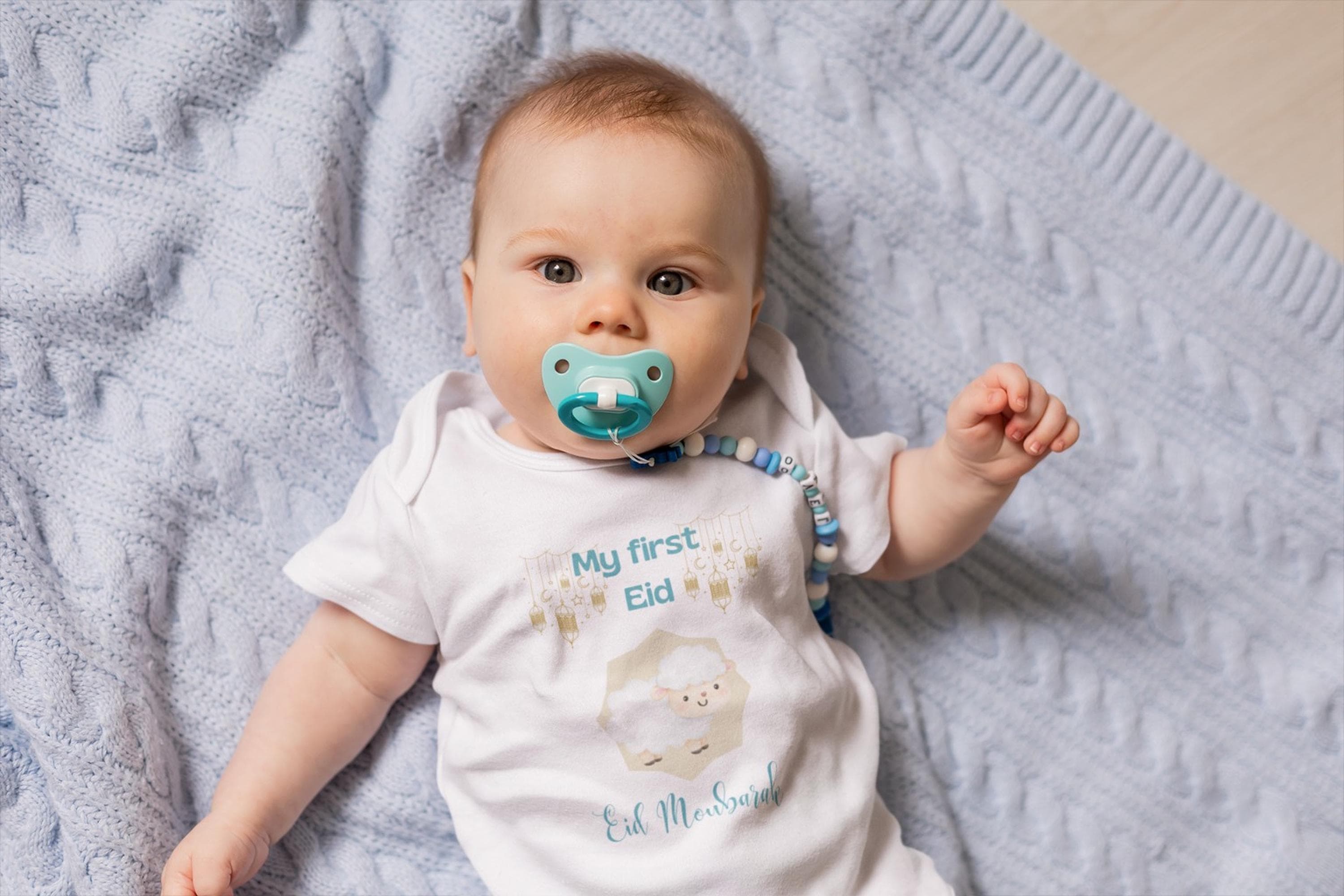 My First Eid baby Bodysuit, Eid Mubarak, New Baby Gift, muslim gift, my 1st eid, islamic baby gifts, islamic eid, Eid al adha, newborn - image 3