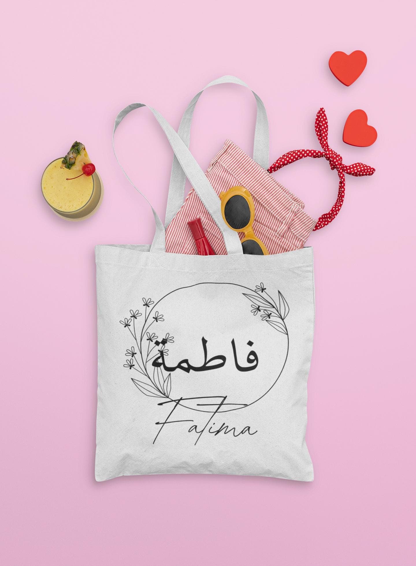 Personalised Tote Bag with Arabic Name ,Custom Cotton Eco Friendly Reusable Bag , Gift Idea for Her, Gift for bridesmaid, Free shipping - image 4