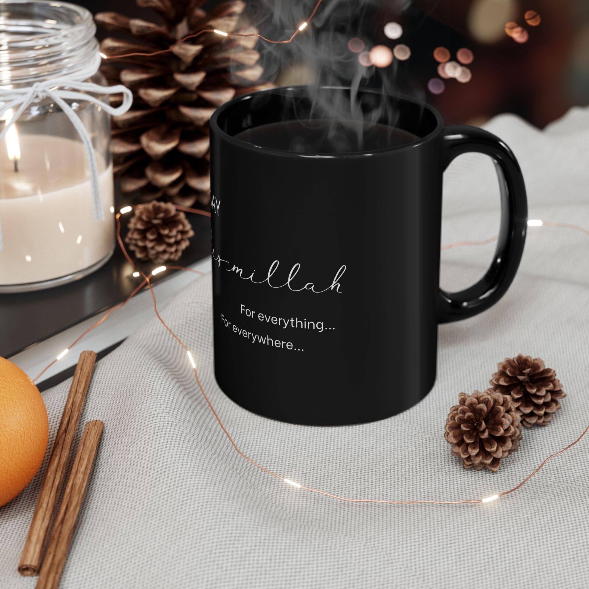 Say Bismillah Black Mug, Islamic Gift , 11oz & 15oz , Free Shipping , Muslim Coffee Cup, Ramadan Eid Gift, Mug design - image 5