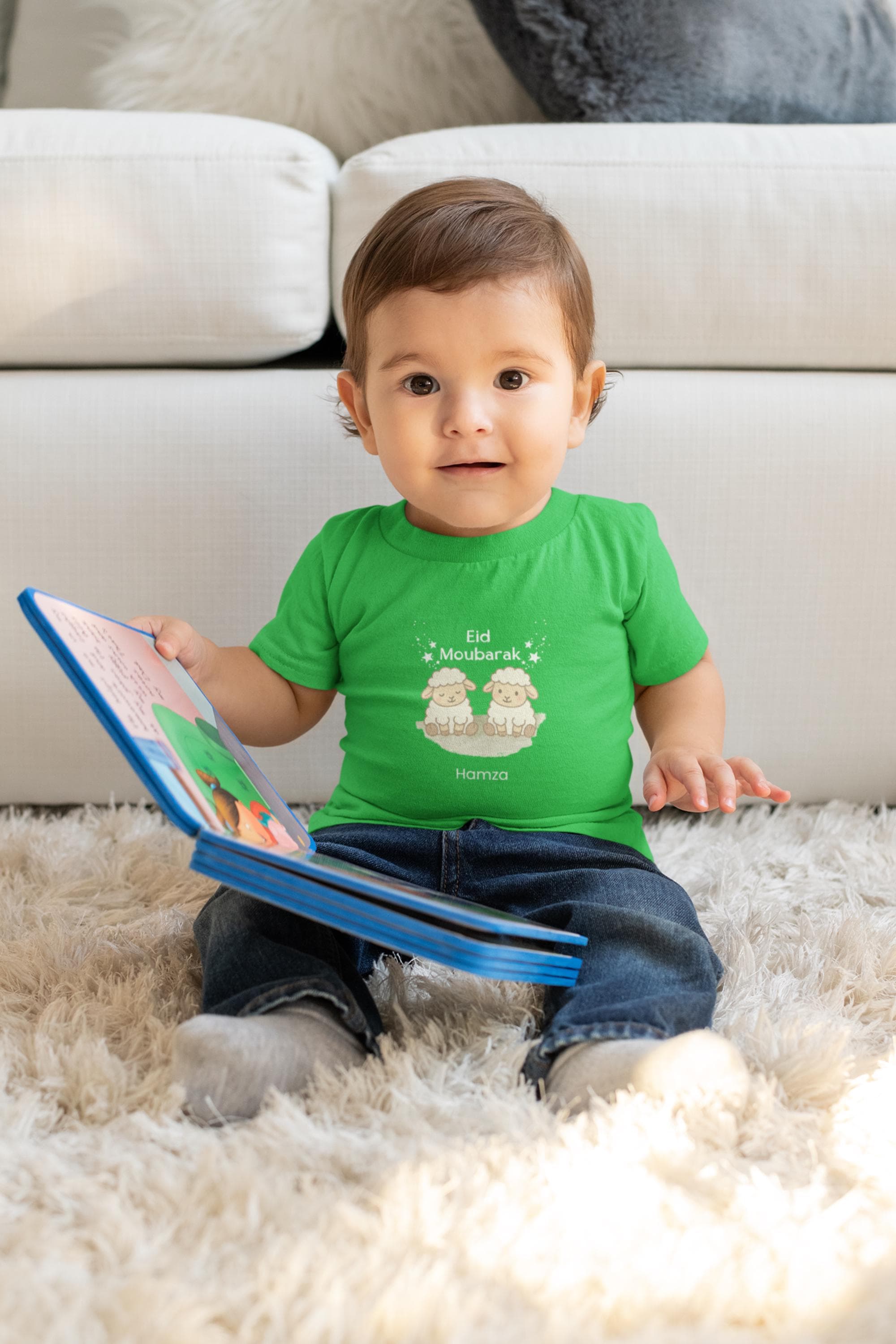 Eid Shirt for Kids, Personalized Eid Mubarak T-Shirt with Cute Sheep, Custom Toddler Eid Outfit, Islamic Gift for Children,Free USA Shipping - image 4