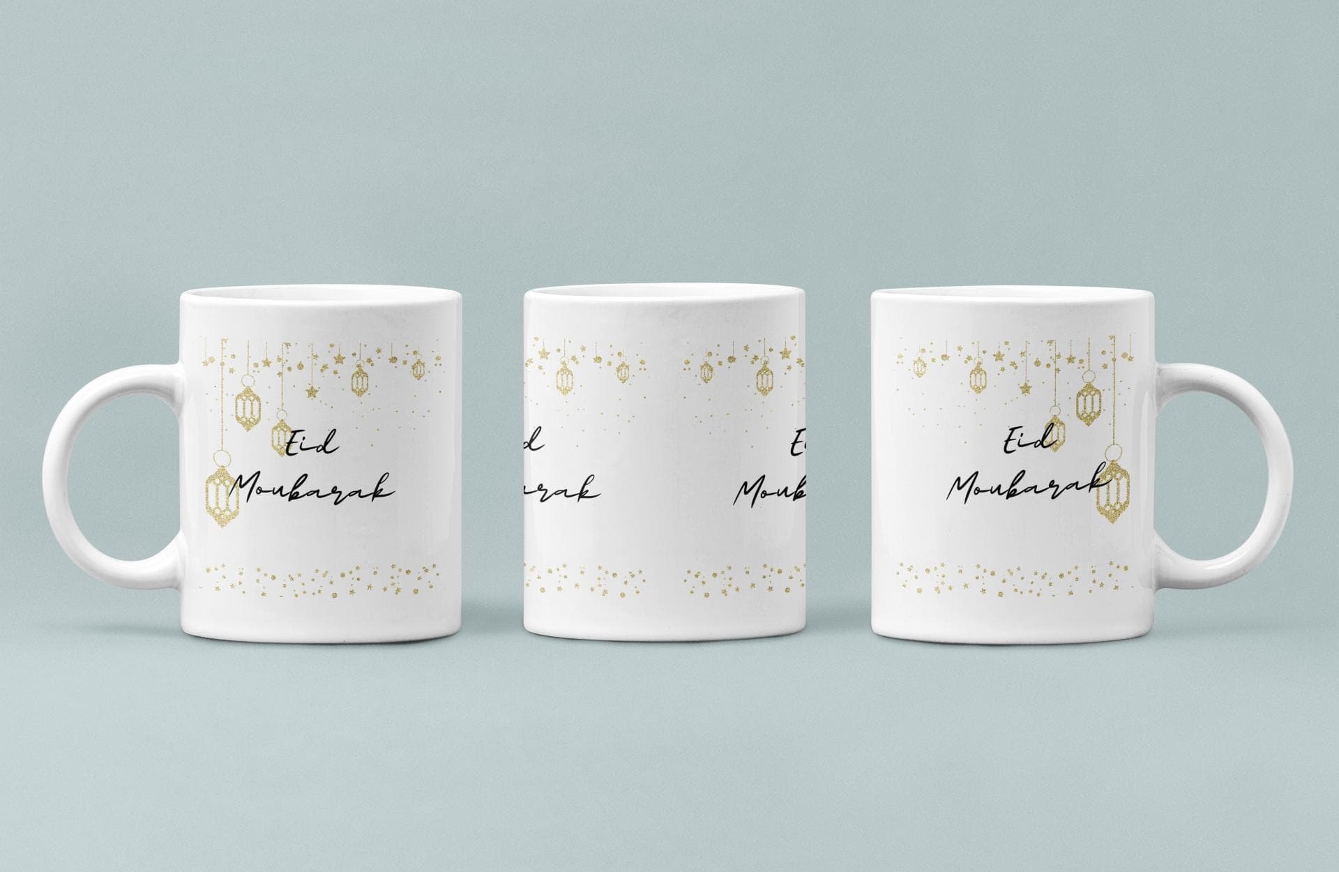 Eid Mubarak Mug –White Islamic Coffee Cup with Gold Lantern Design – Elegant Eid Gift for Friends and Family ,Ramadan and Eid Decor, Gift - image 5