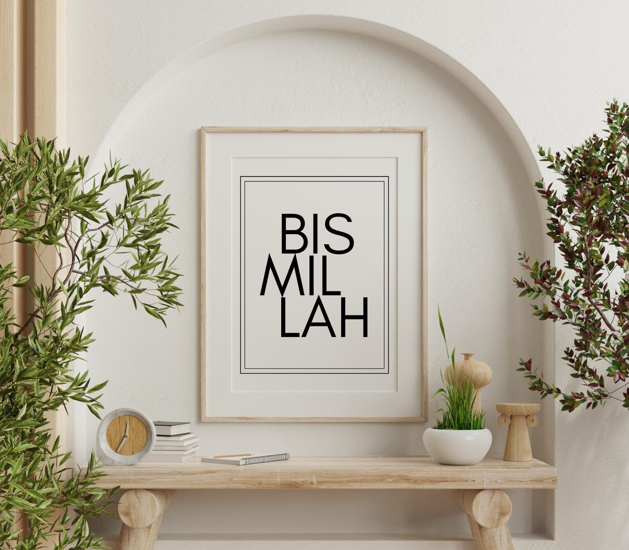 Set of 3 Islamic Wall Art Prints, Bismillah, Alhamdulillah,Subhanallah,Digital Download, Modern Muslim home Decor, digital prints, free ship - image 4