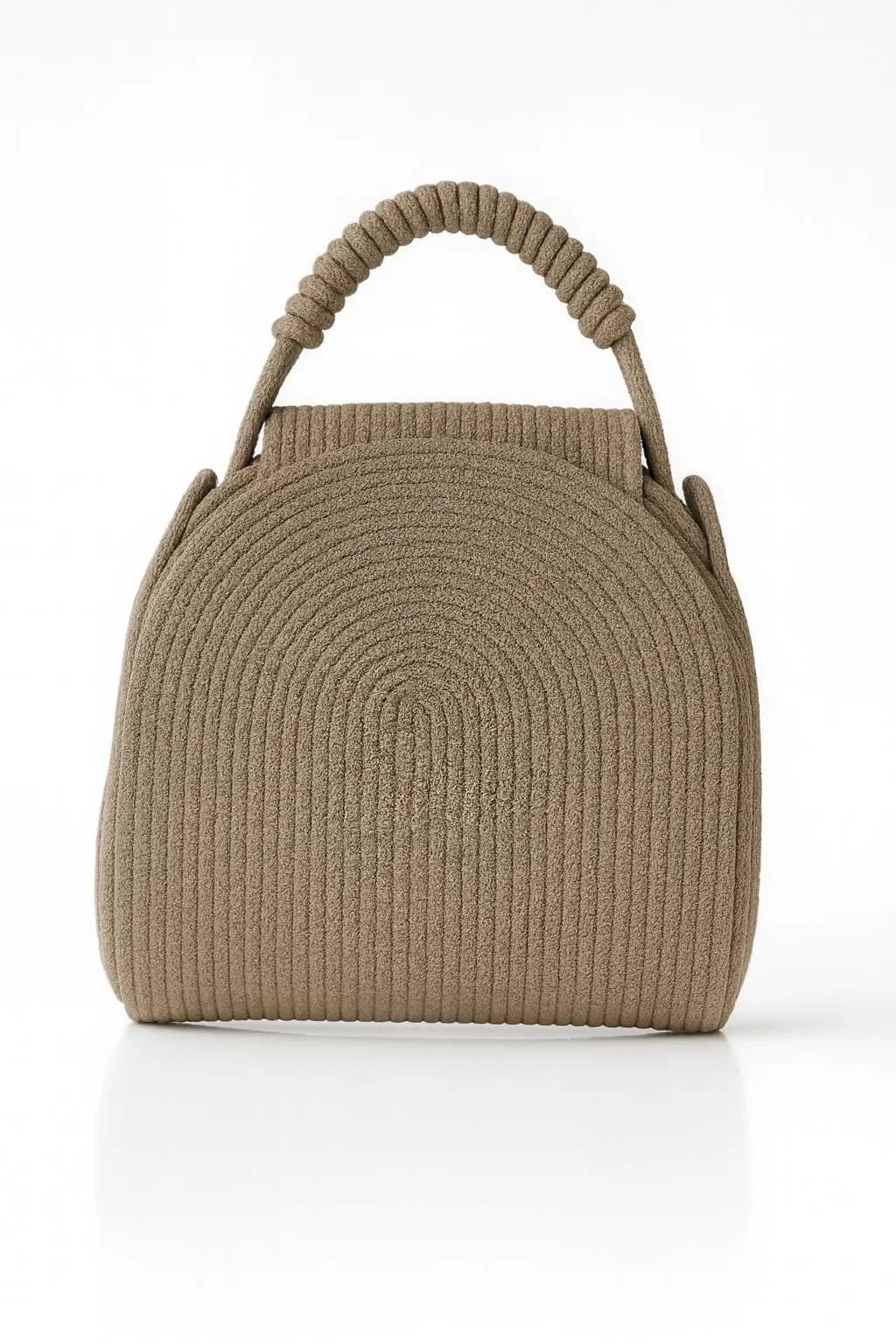 Handmade Rope Bag – Cotton Cord Handbag with Gold Clasp – Elegant Woven Purse – Boho Chic Crossbody – Gift for Her , Cord bag, Desert color - image 4