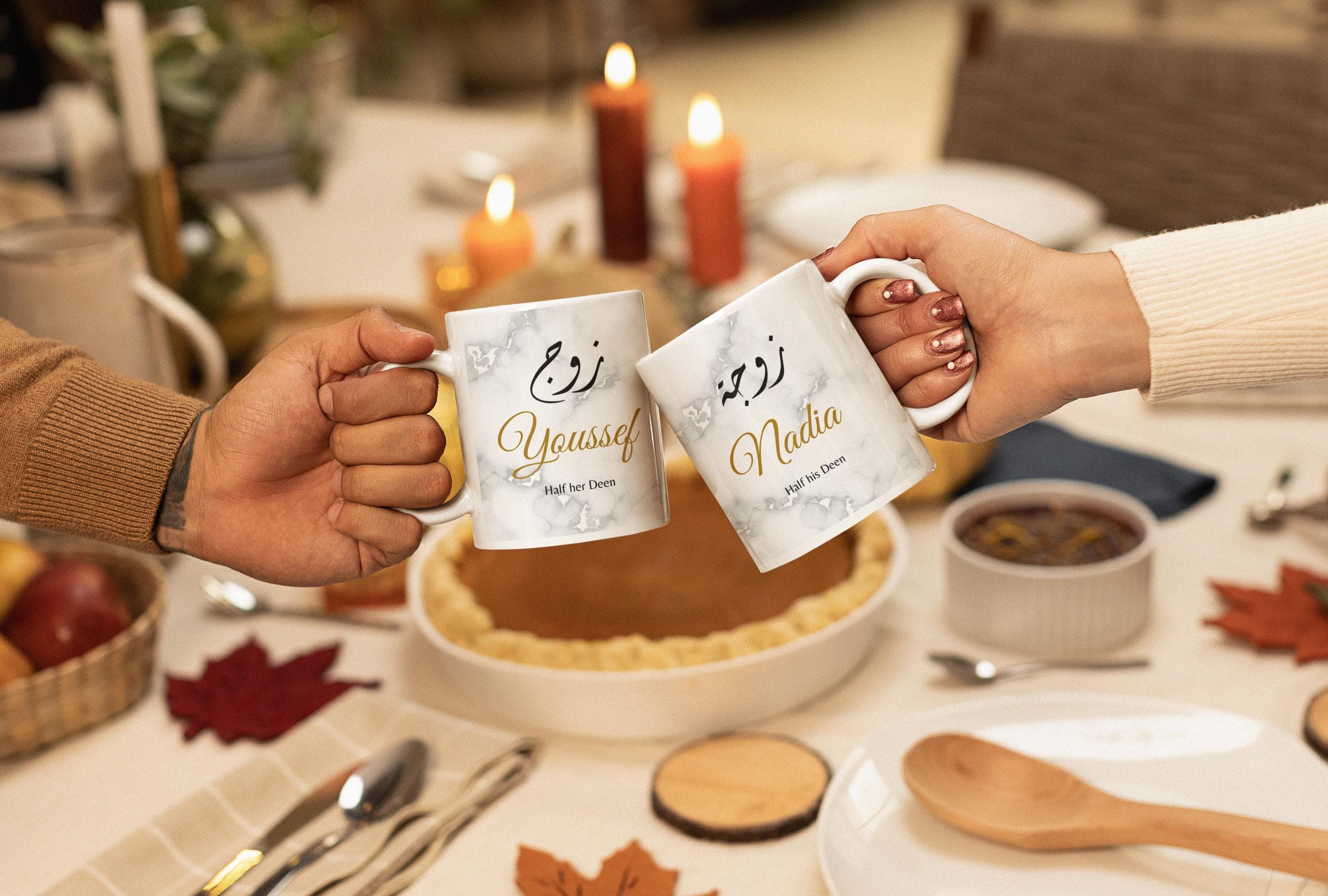 Islamic Wedding mug Set ,Personalized Muslim Couple Gift, Arabic calligraphy His & Her Mugs, Nikah or Engagement Gift, Mug gift, Europe ship
