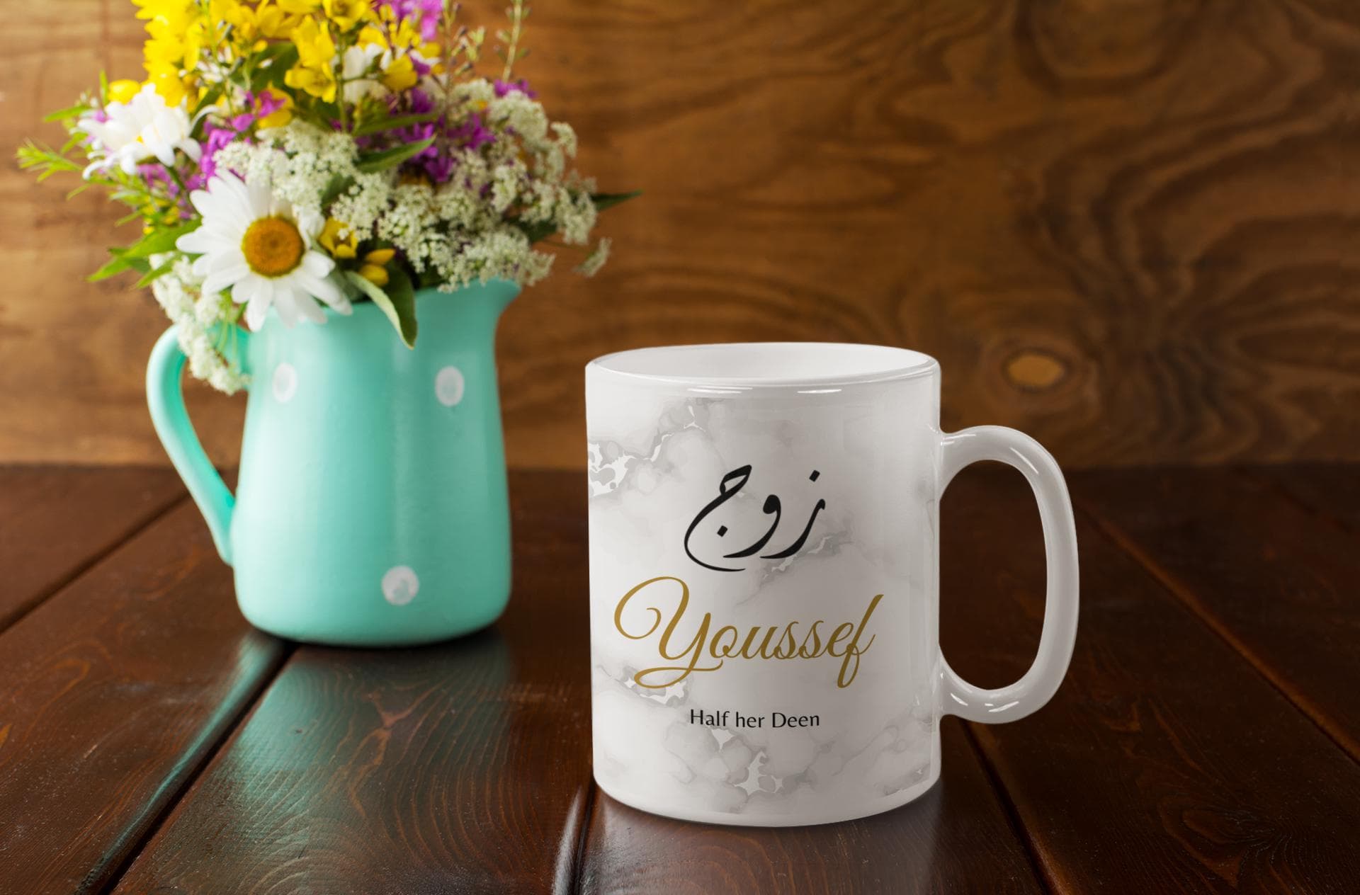 Islamic Wedding mug Set ,Personalized Muslim Couple Gift, Arabic calligraphy His & Her Mugs, Nikah or Engagement Gift, Mug gift, Europe ship - image 4