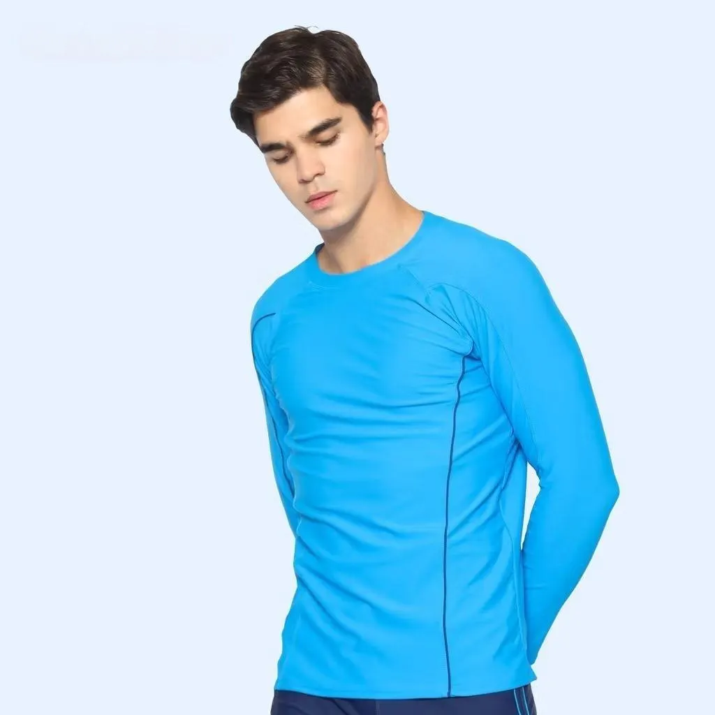 Men's Modest Swimwear Set | Long Sleeve Top, Knee-Length Shorts