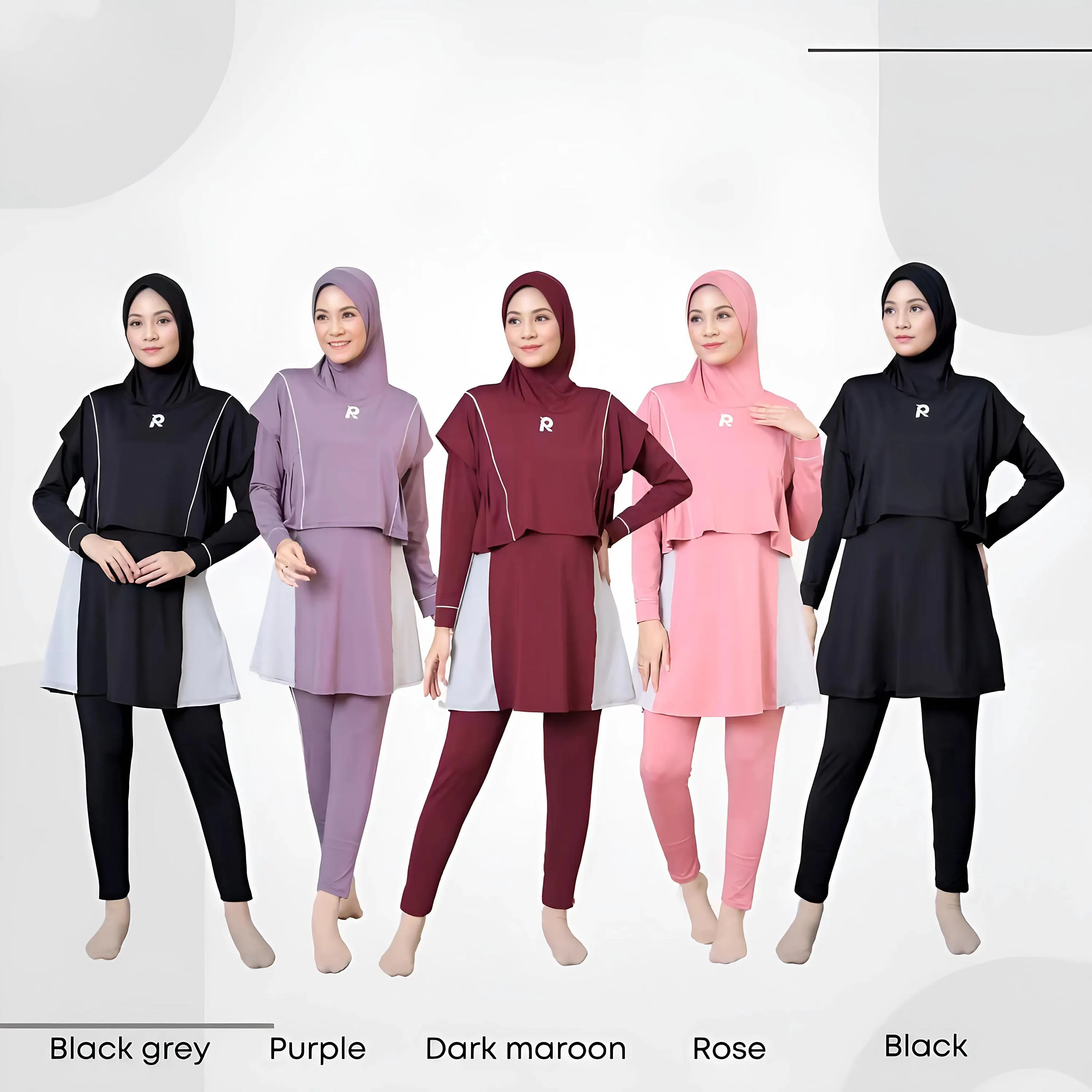 Modest Muslim Swimsuit: Women's Full Coverage Burkini with Attached Hijab