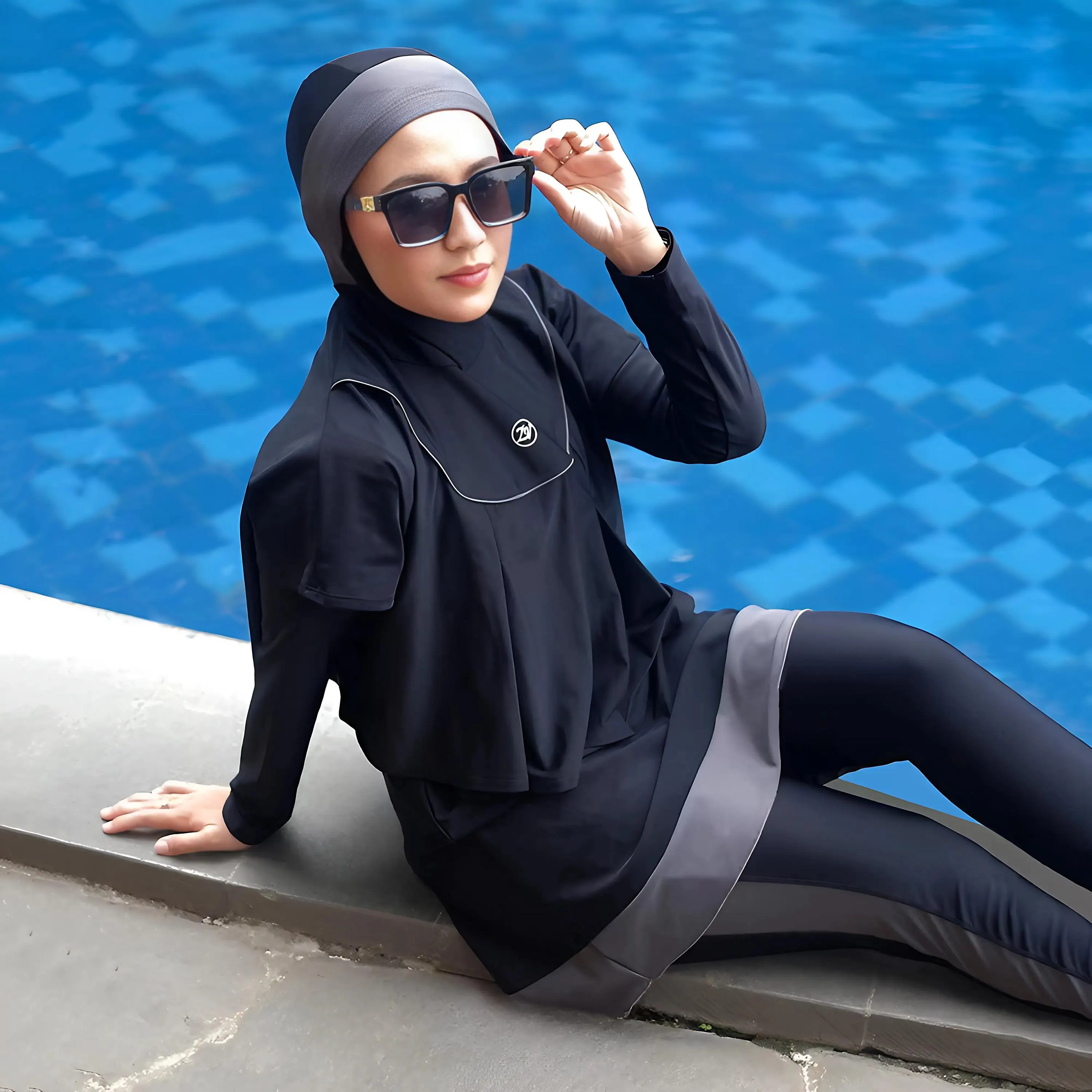 Modest Swimsuit Set: Islamic Swimwear with Bolero Hijab