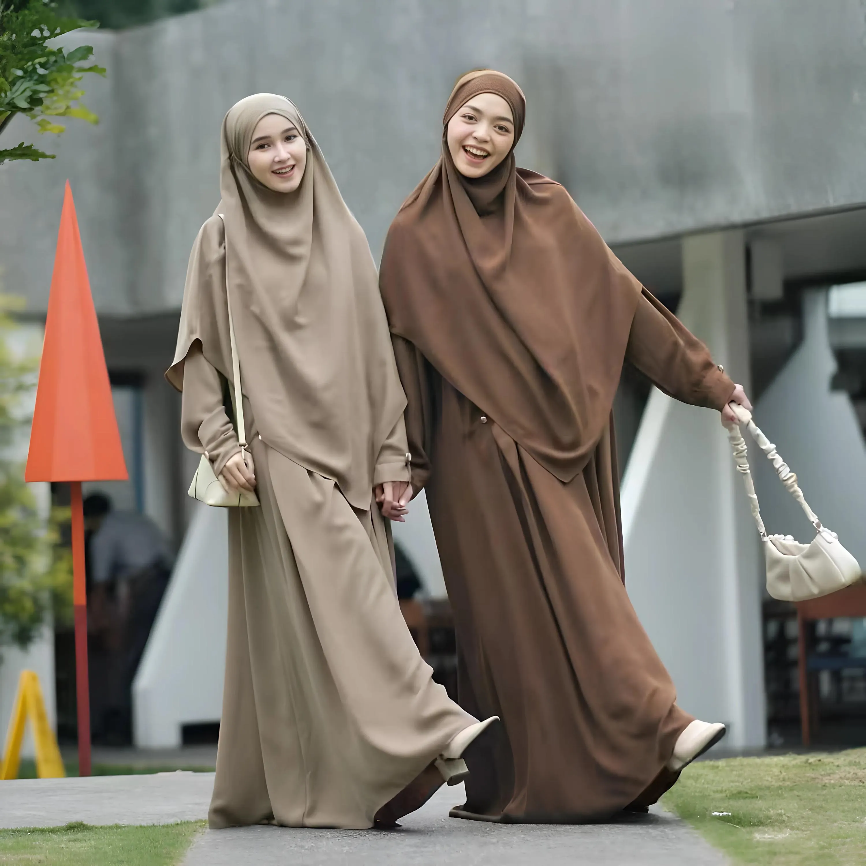 Batwing Abaya & French Khimar Set: UV-Resistant Muslim Dress