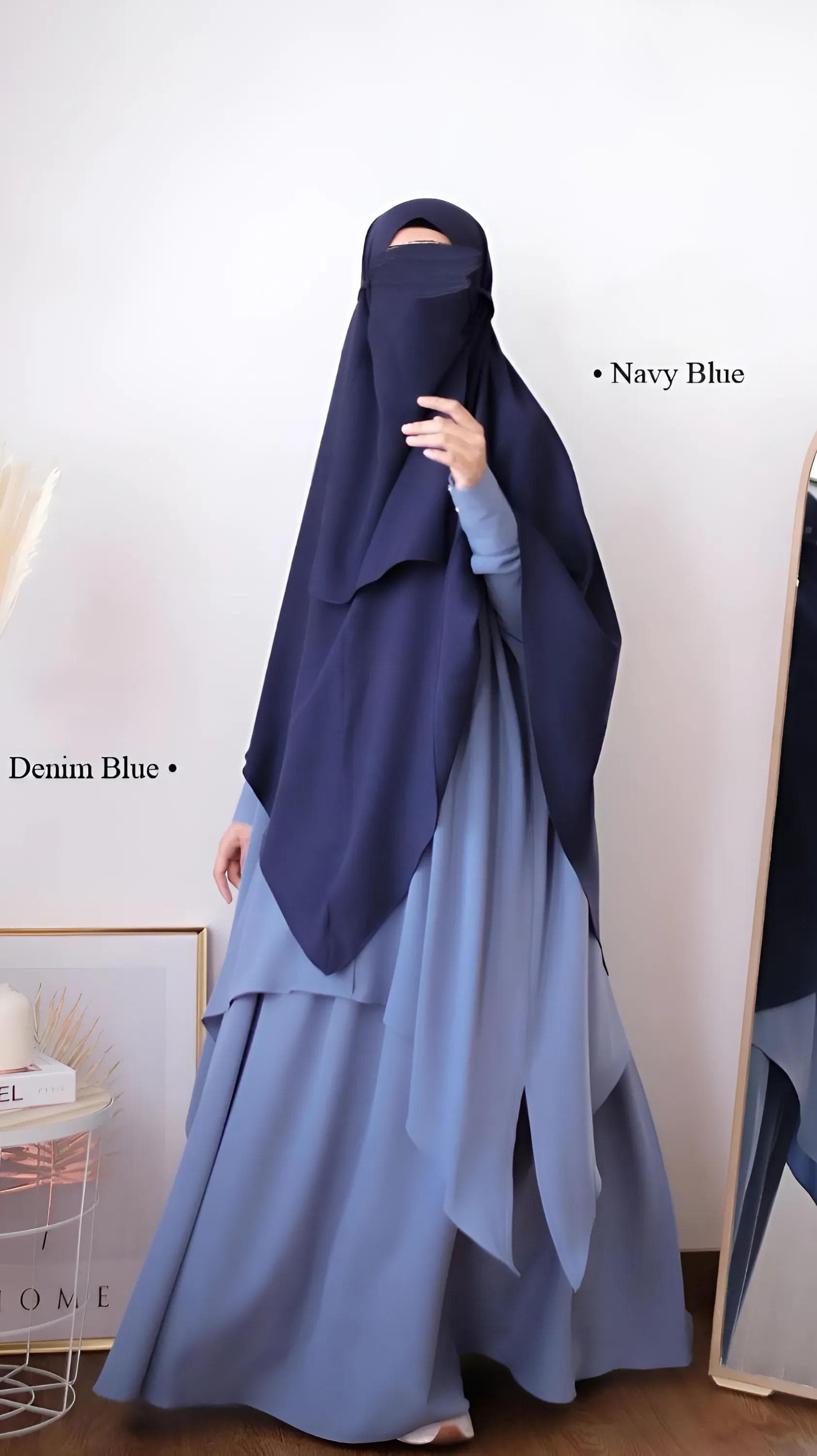 Tory Burch Fabric Muslim Dress: Tunic Skirt Khimar Set with Gold Buttons - image 5